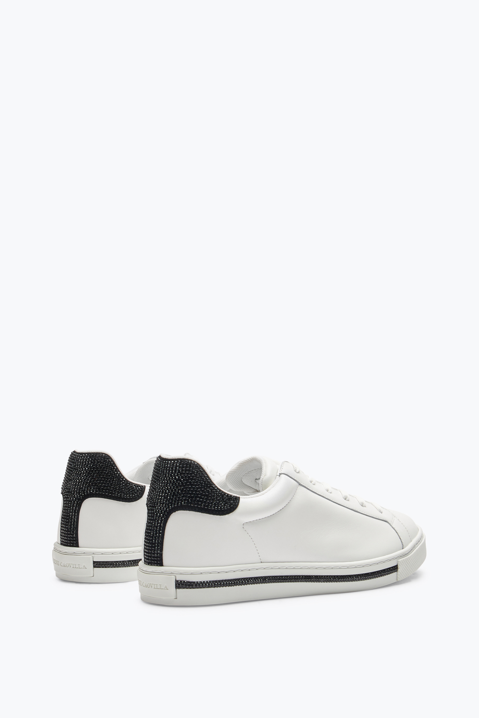 René Caovilla Xtra White-black Sneaker With Crystals 15