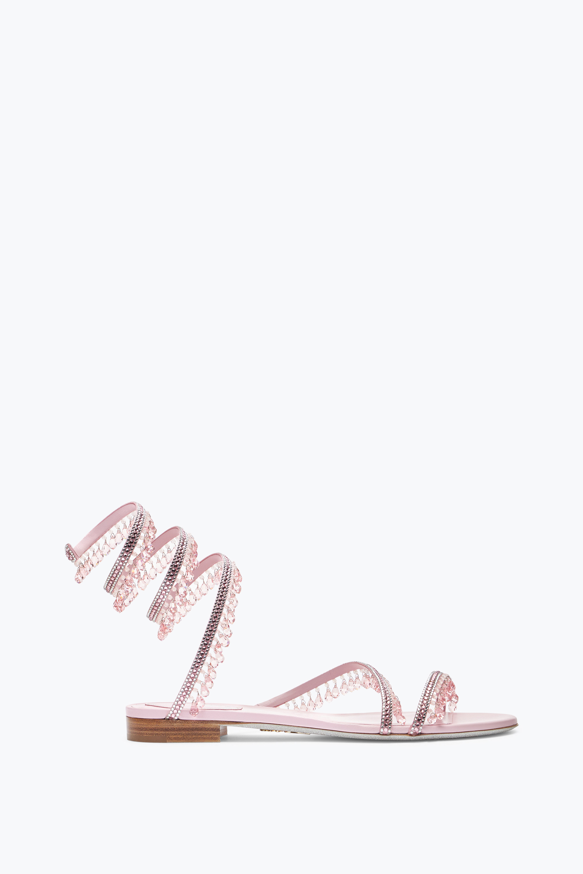René Caovilla Chandelier Barbie Pink Flat Sandal 10