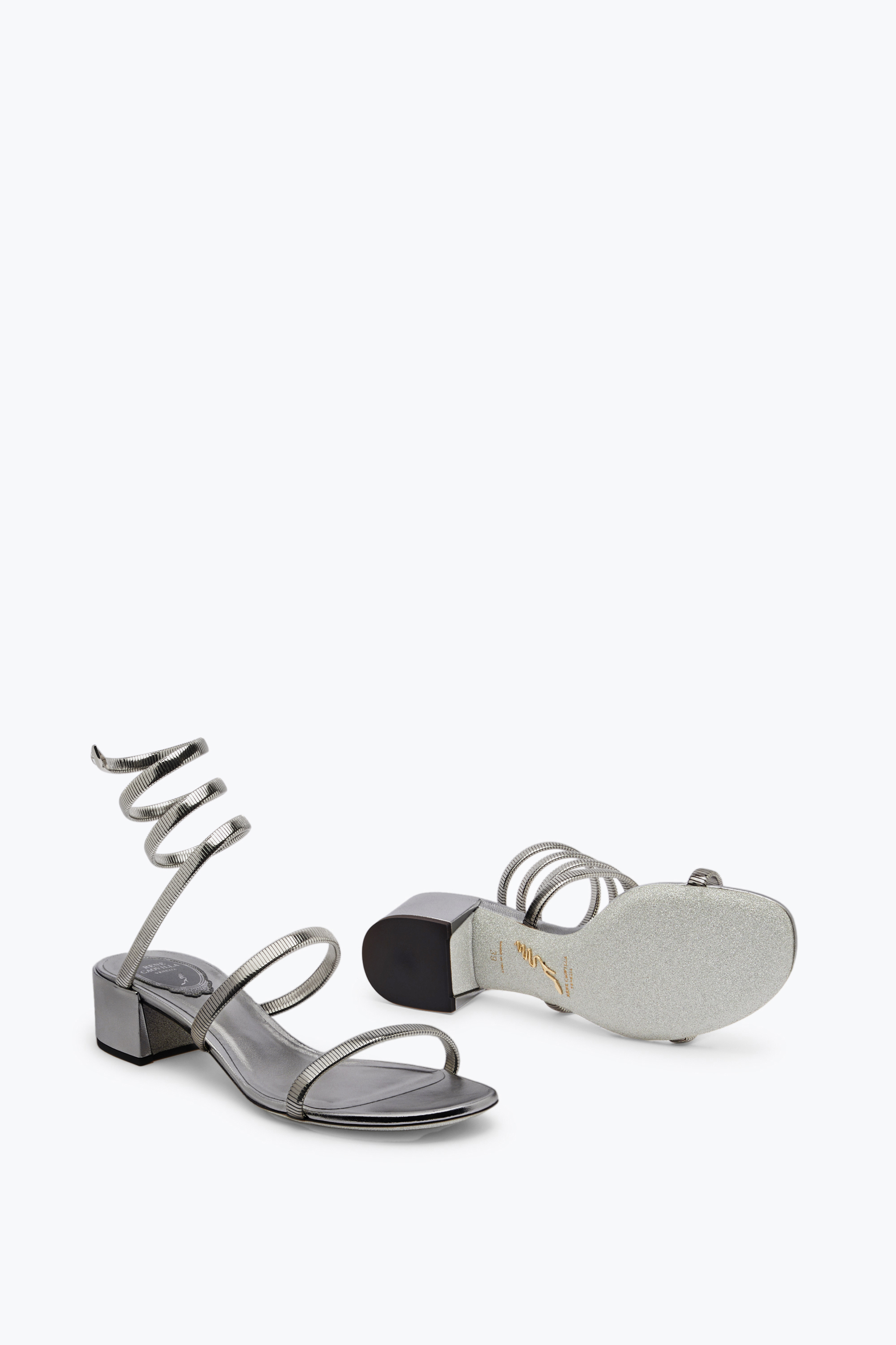 René Caovilla Juniper Gunmetal Sandal 40
