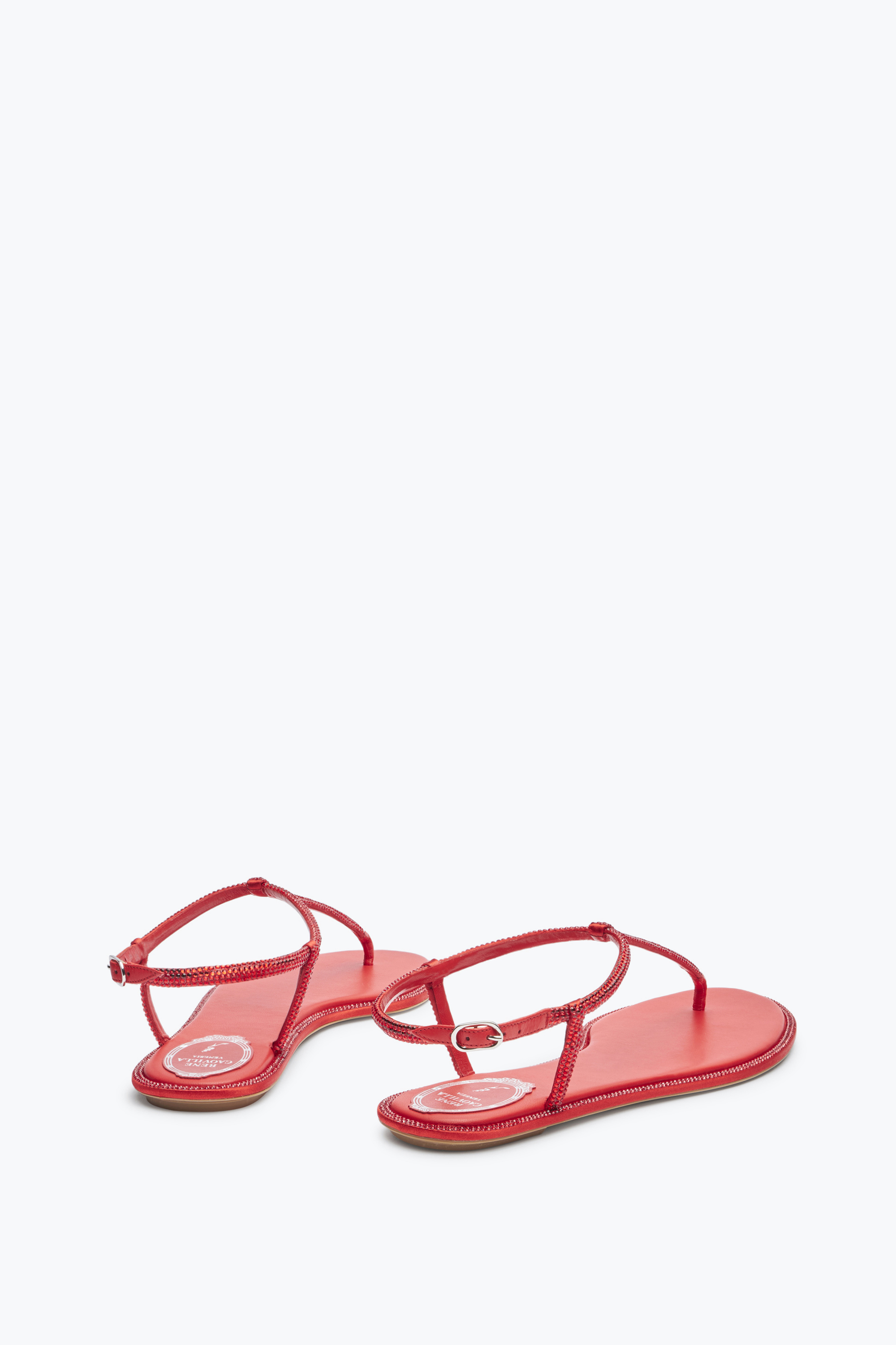 René Caovilla Diana Crystal Red Sandal 10