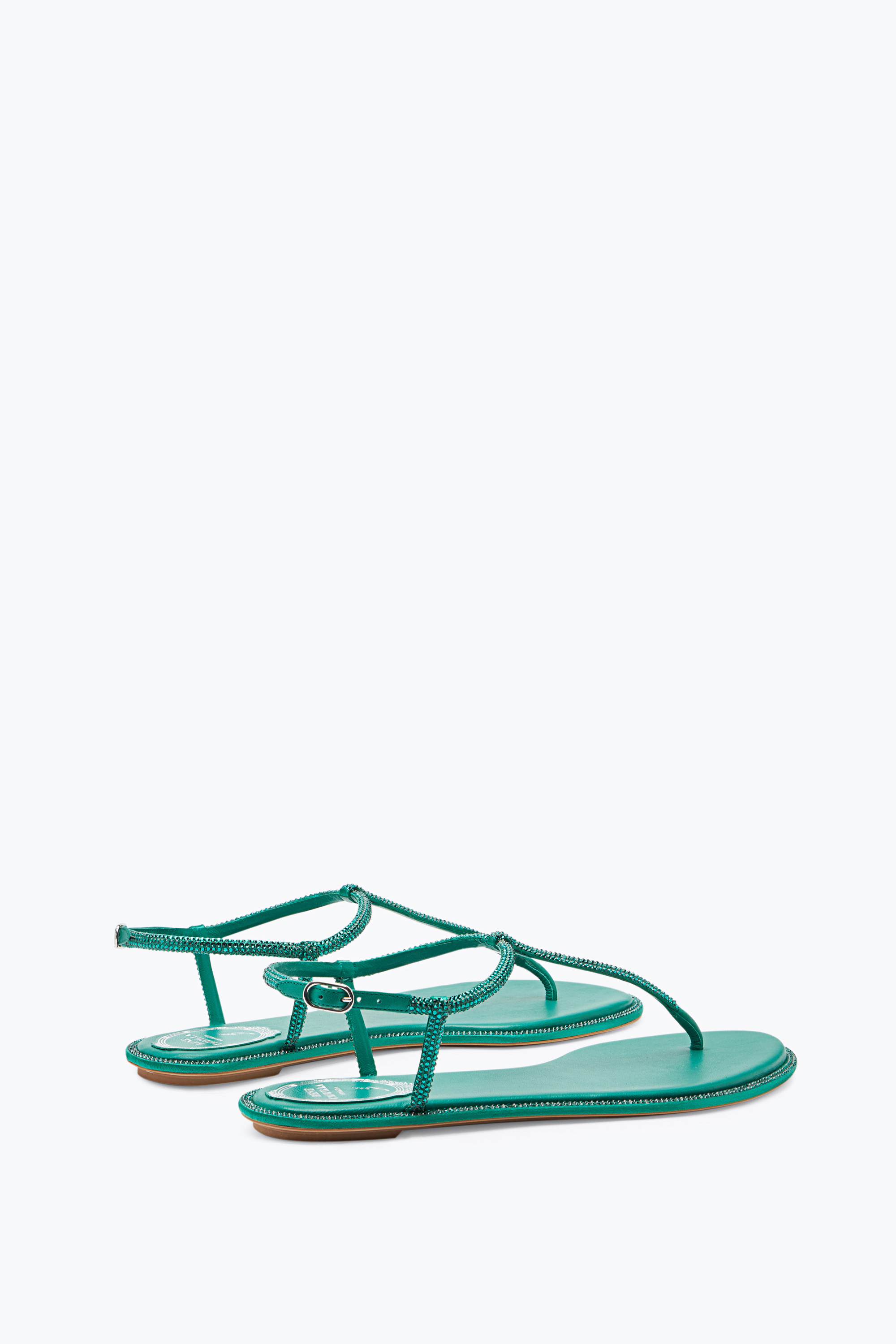 René Caovilla Diana Crystal Green Sandal 10