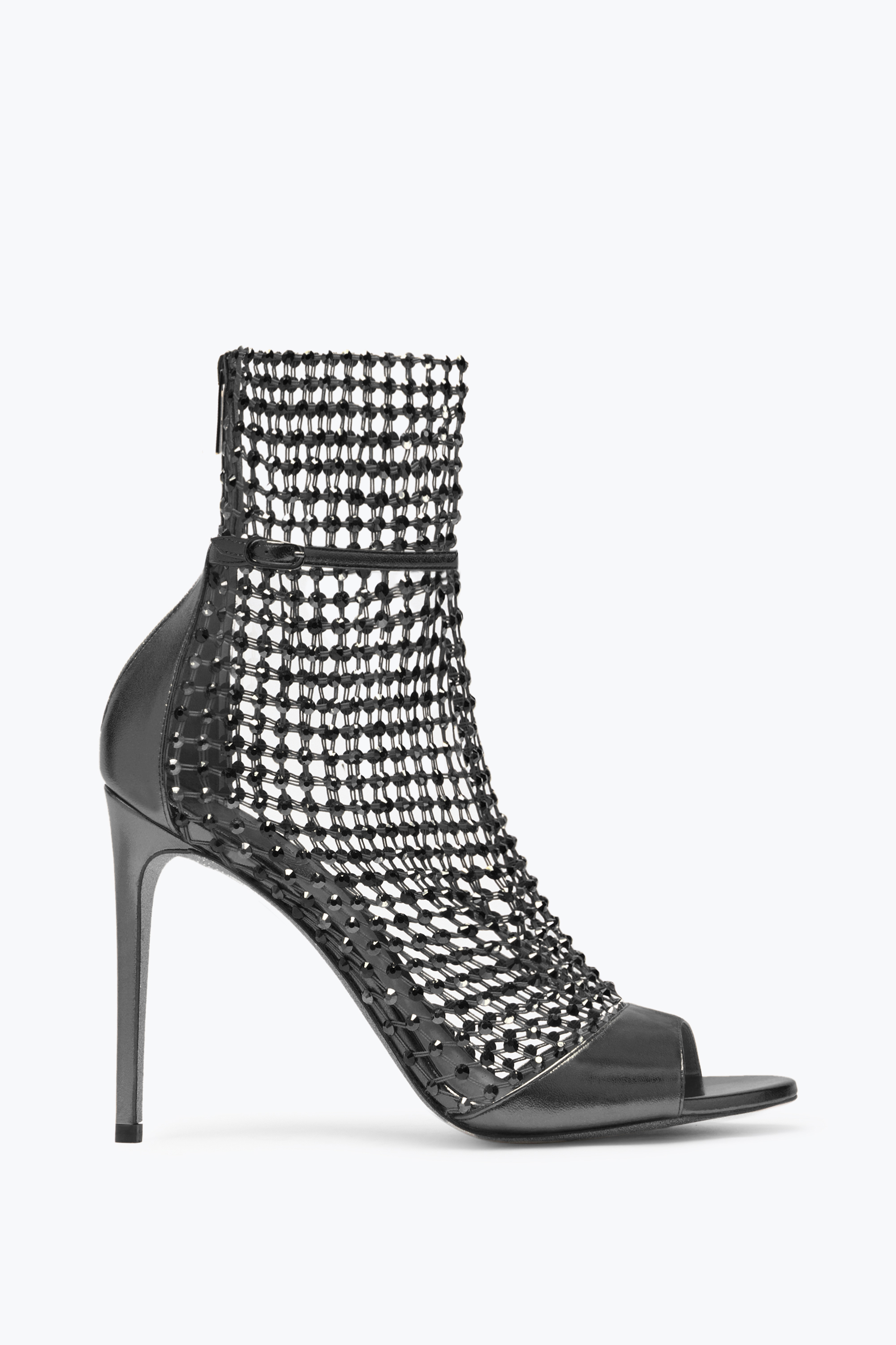 René Caovilla Galaxia Metallic Anthracite Sandal 105