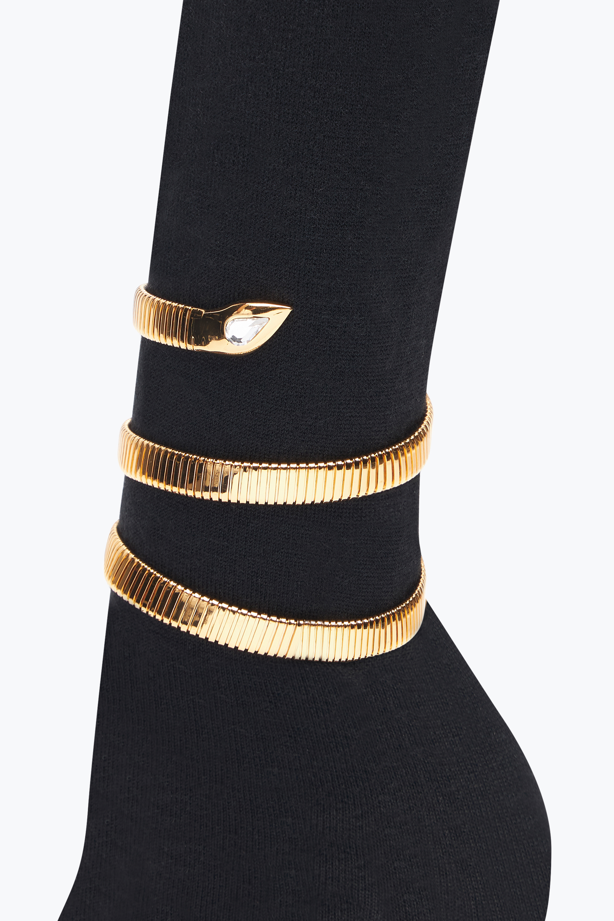 René Caovilla Juniper Black And Gold Soft Boot 80 In Black