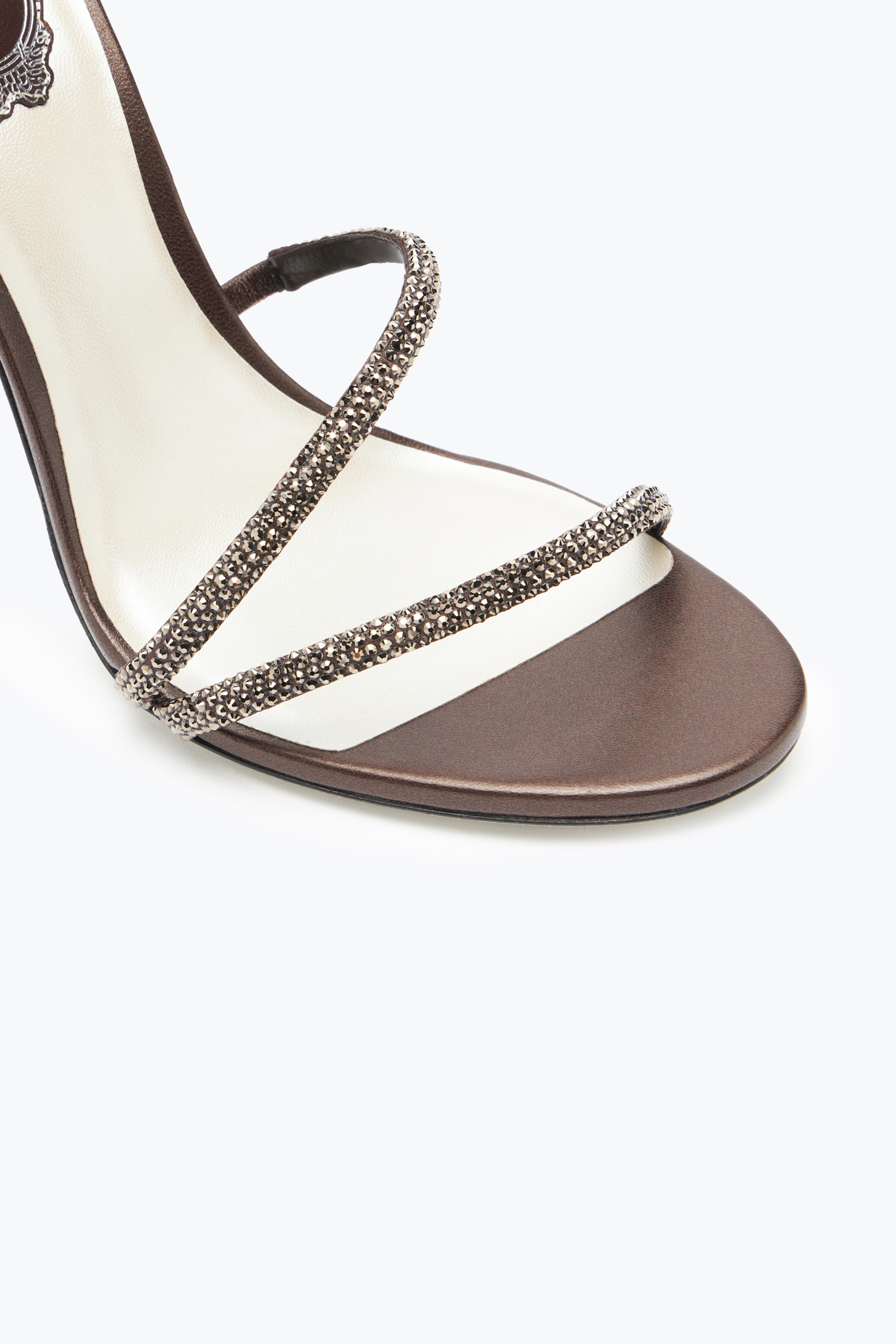 René Caovilla Margot Crystal Brown Sandal 105