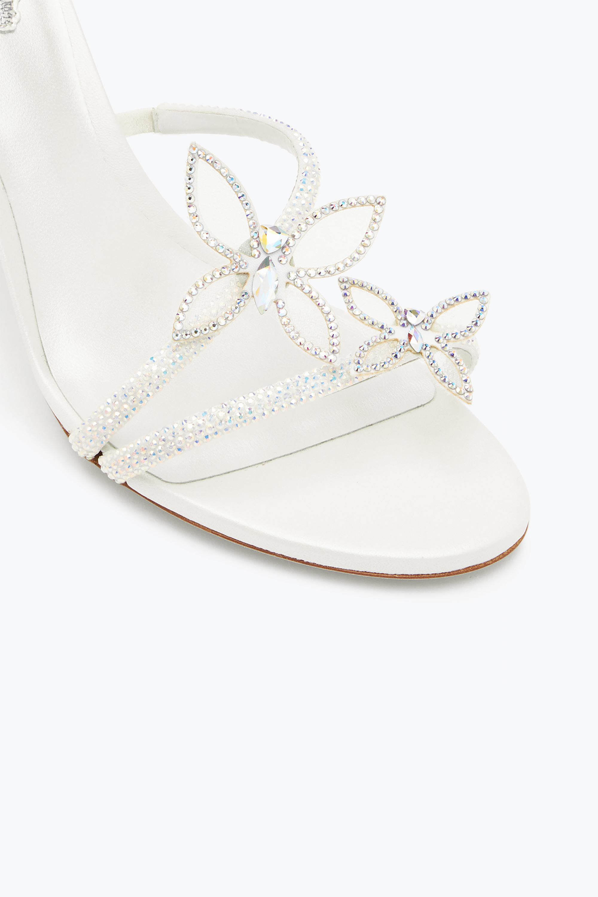 René Caovilla Margot Crystal White Sandal 80