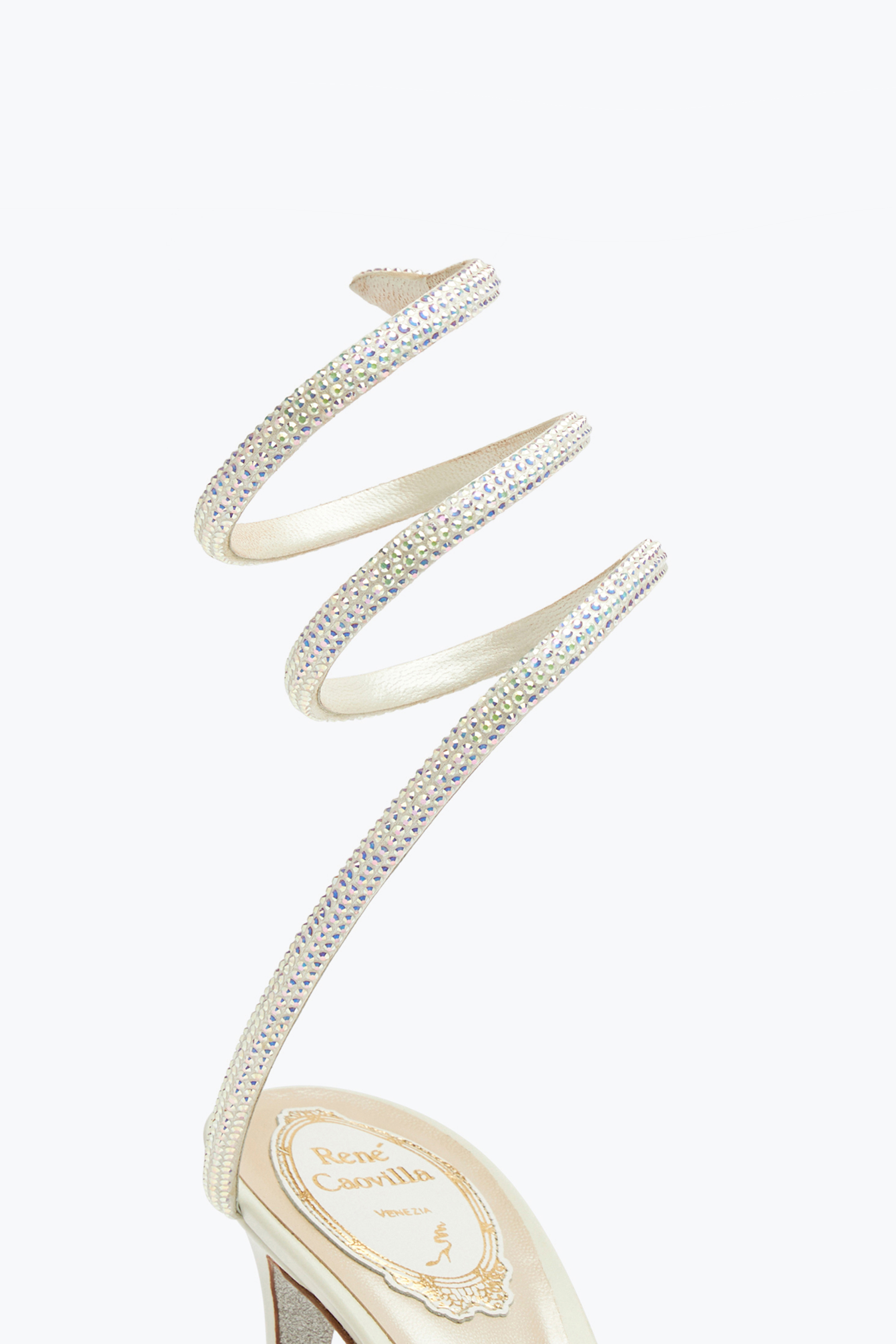 René Caovilla Cleo White Sandal 80