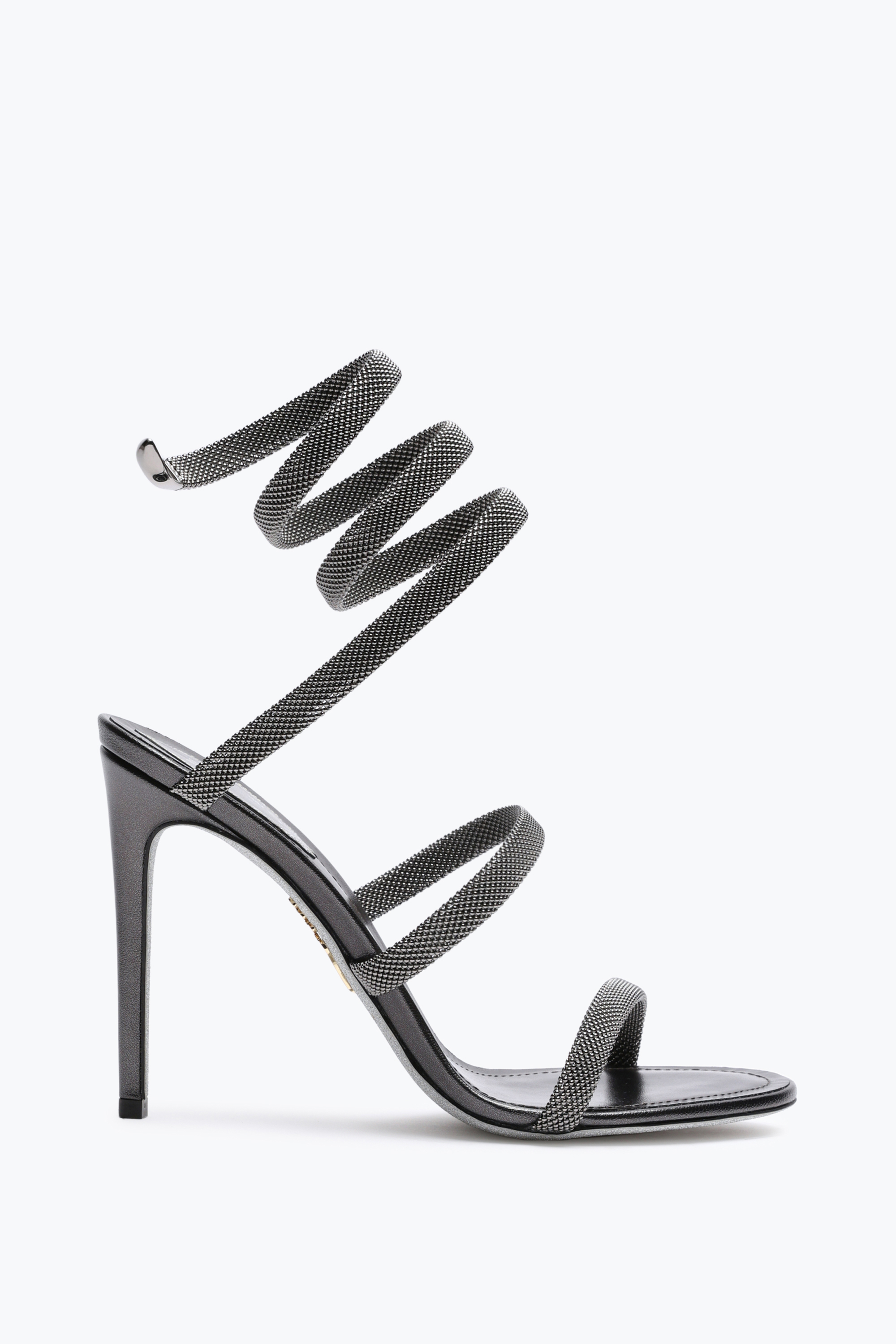 René Caovilla Trigold Cleo Anthracite Sandal 105