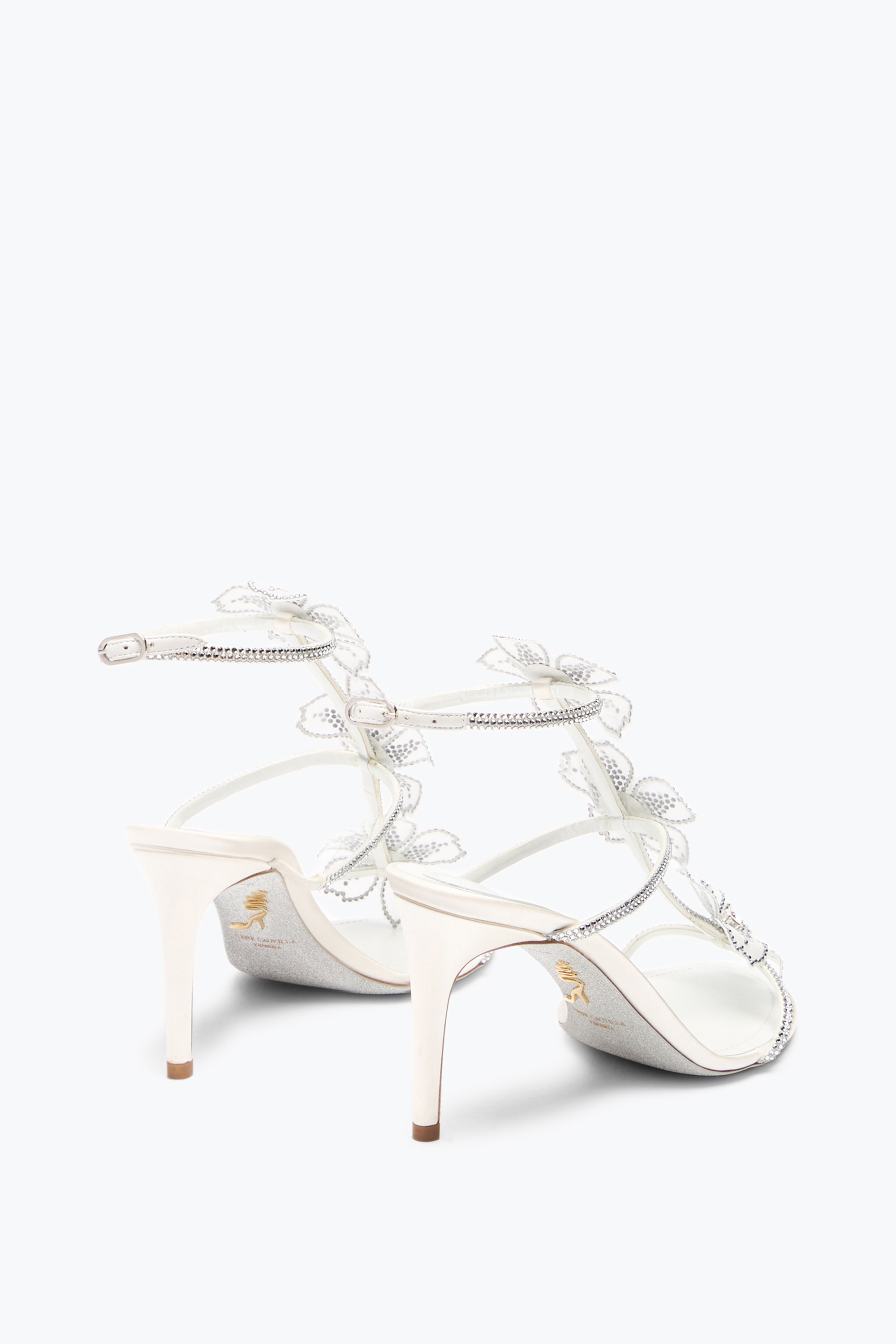 René Caovilla Peach Flower Ivory Sandal 80