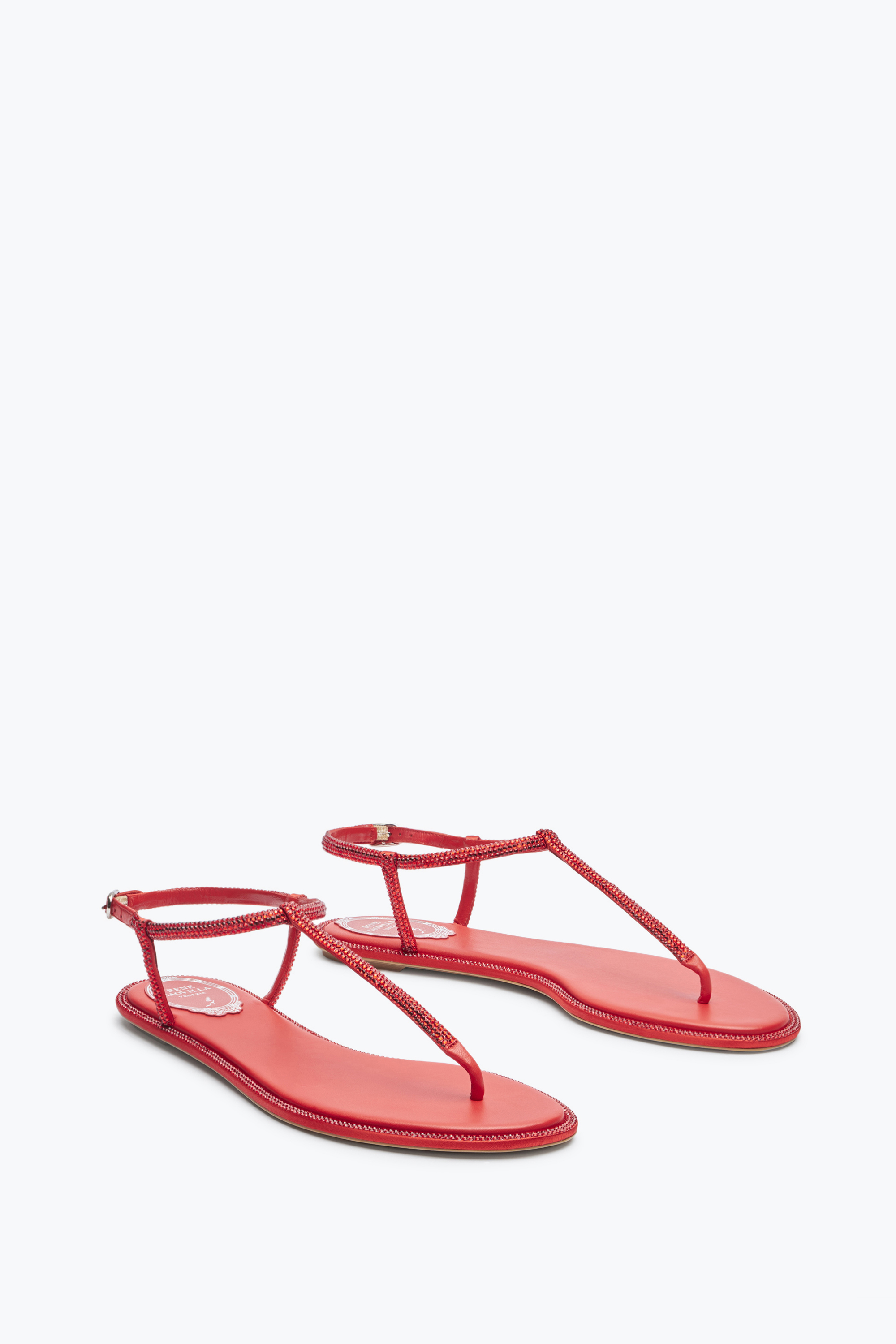 René Caovilla Diana Crystal Red Sandal 10