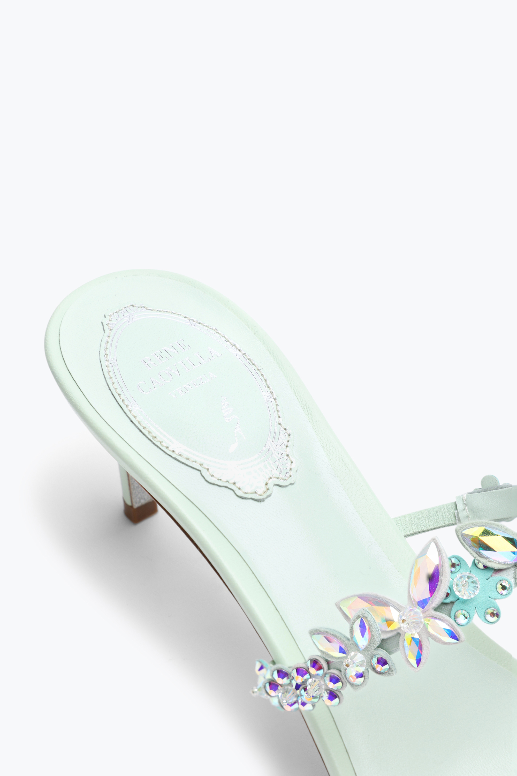 René Caovilla Eden Green Mint Slider Sandal 60