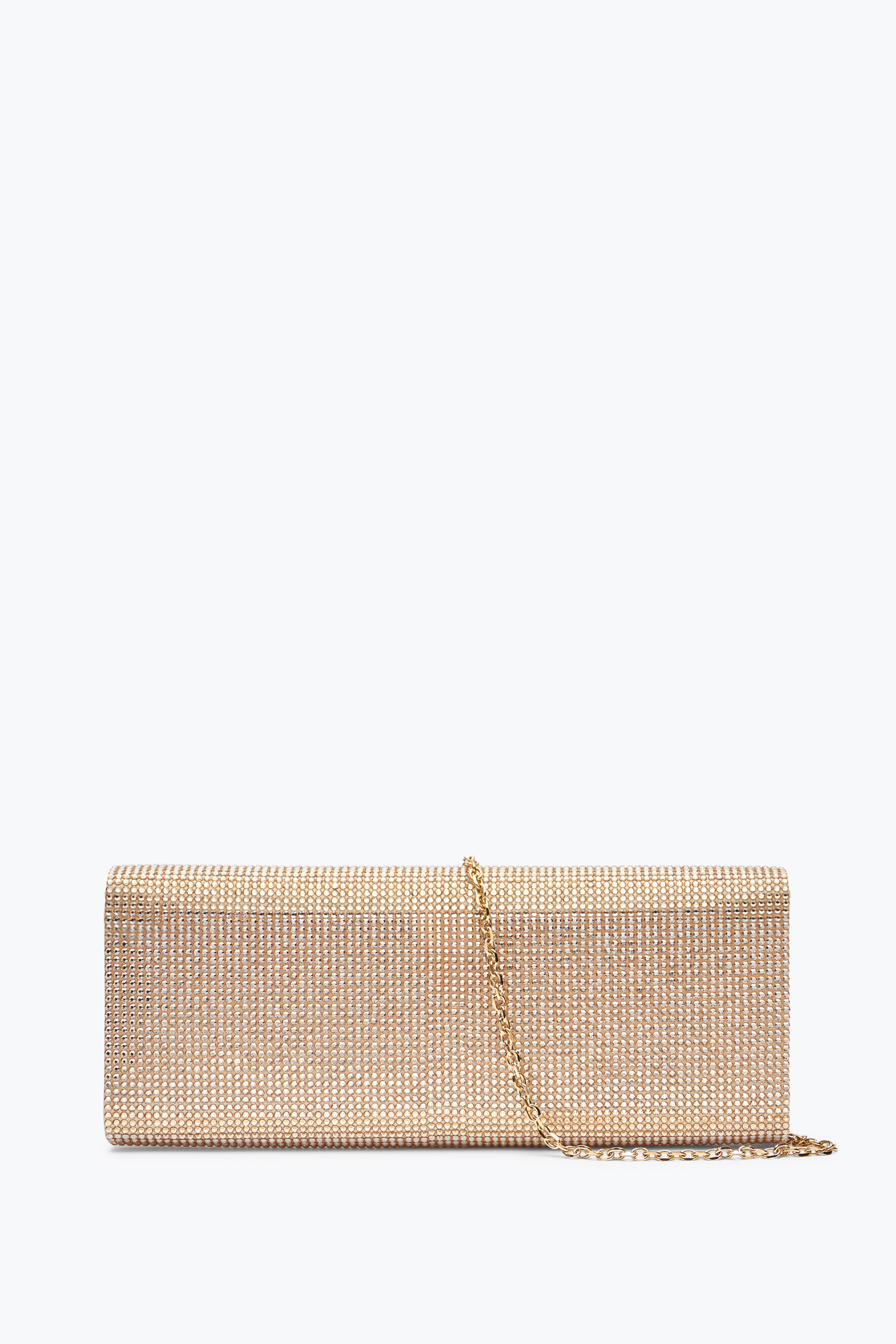 René Caovilla Zafira Gold Clutch With All-over Crystals