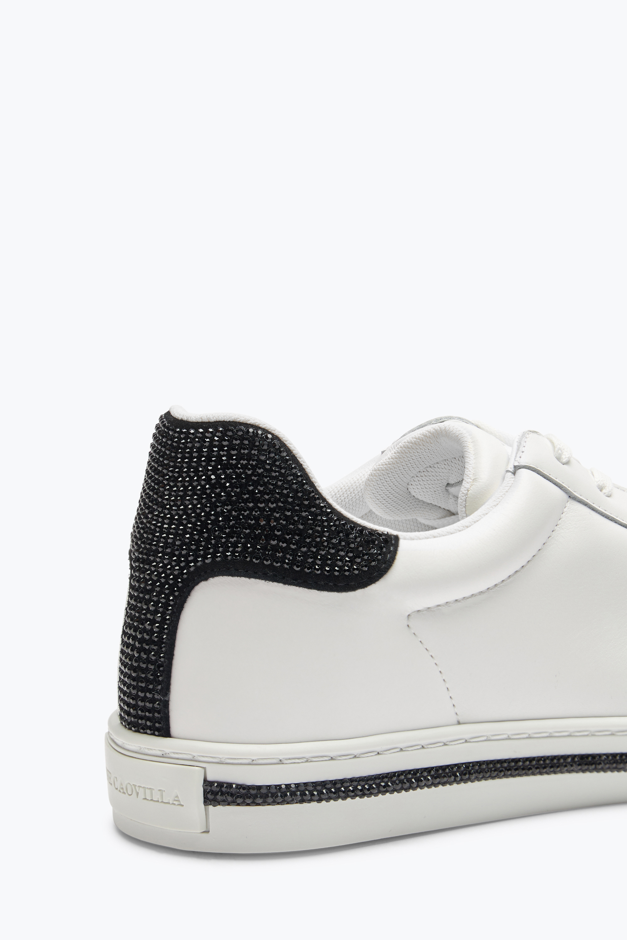 René Caovilla Xtra White-black Sneaker With Crystals 15