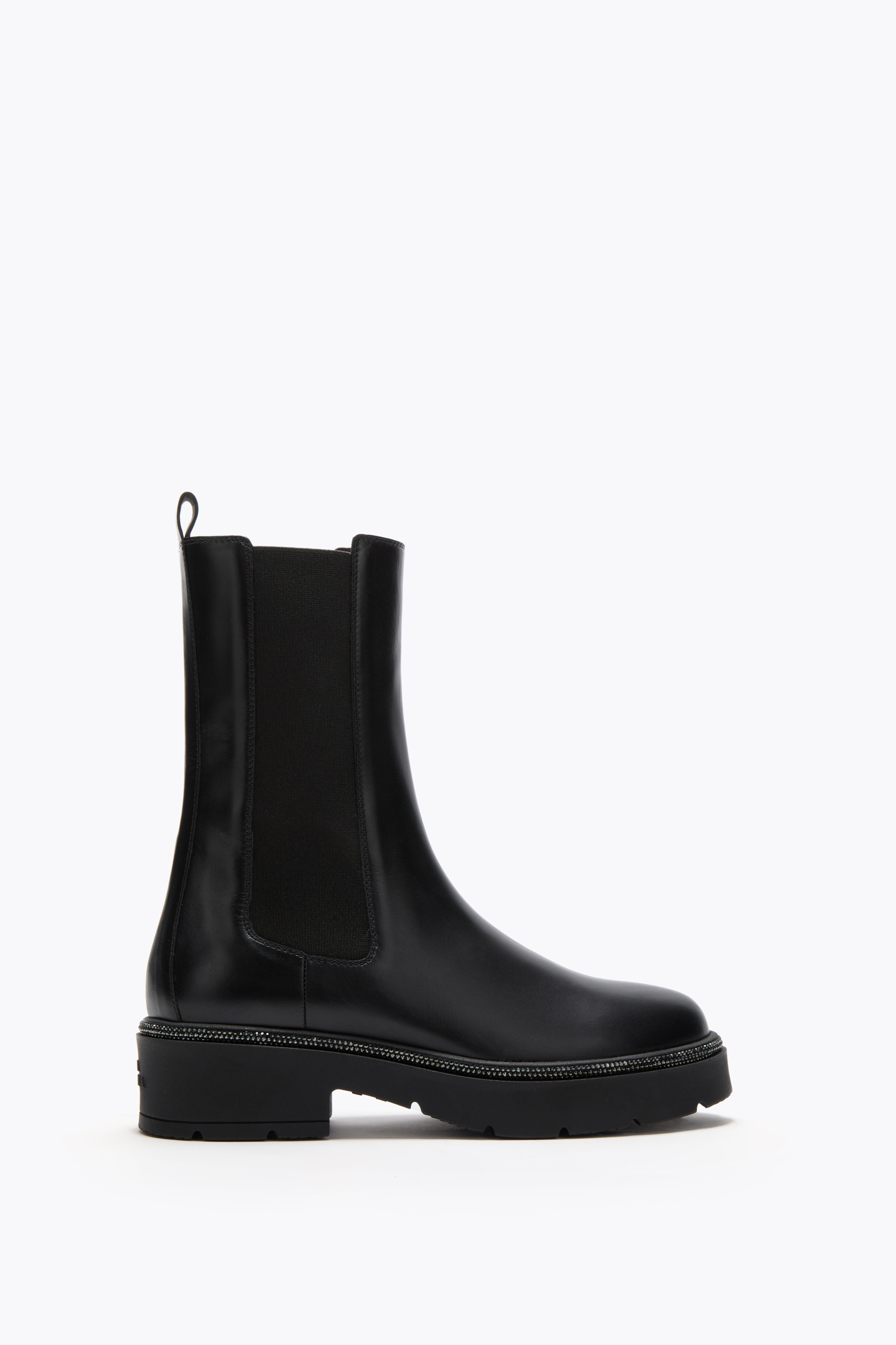 René Caovilla Bika Black Ankle Boot With Crystals 50