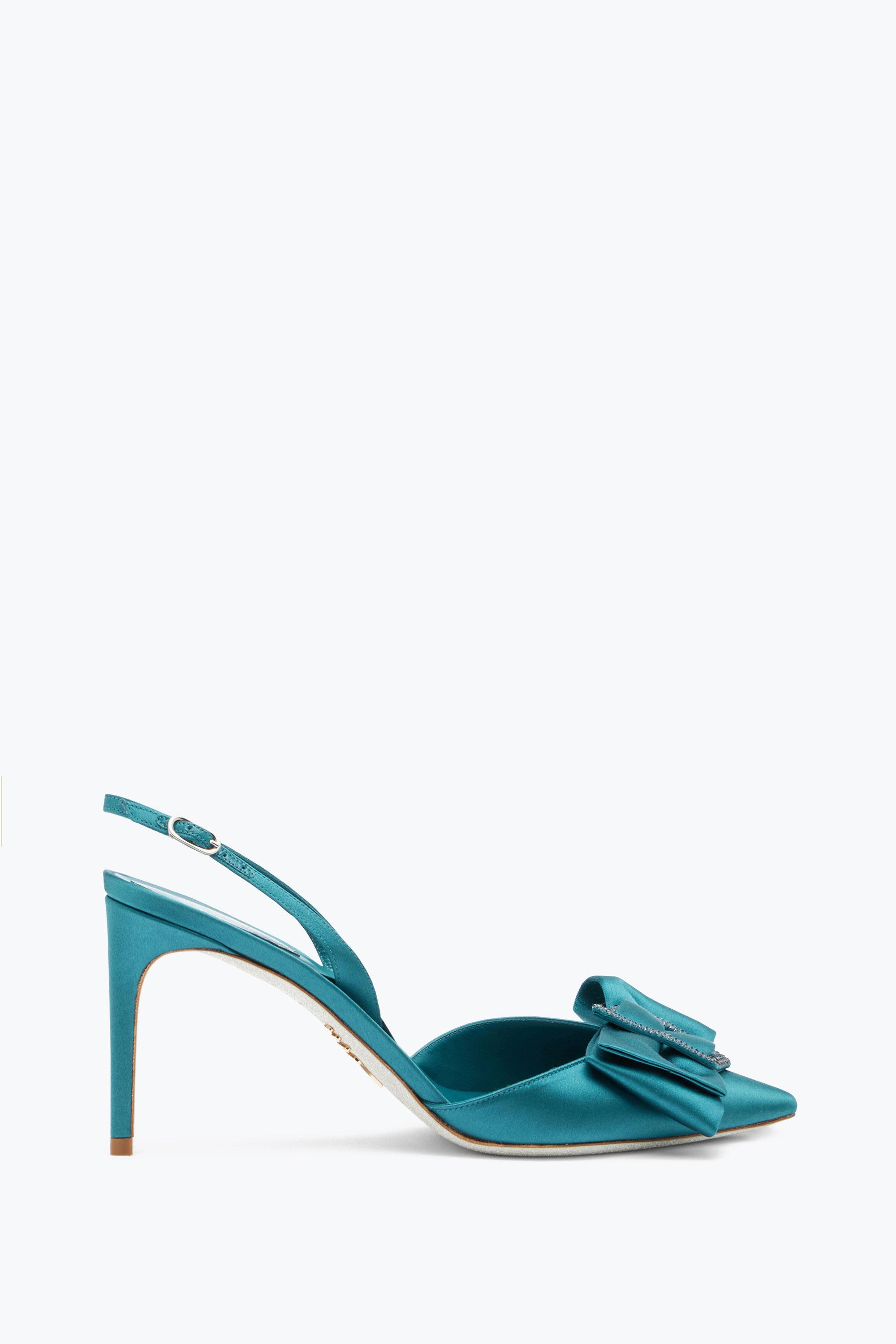René Caovilla Sara Teal And Rhinestone Slingback 80