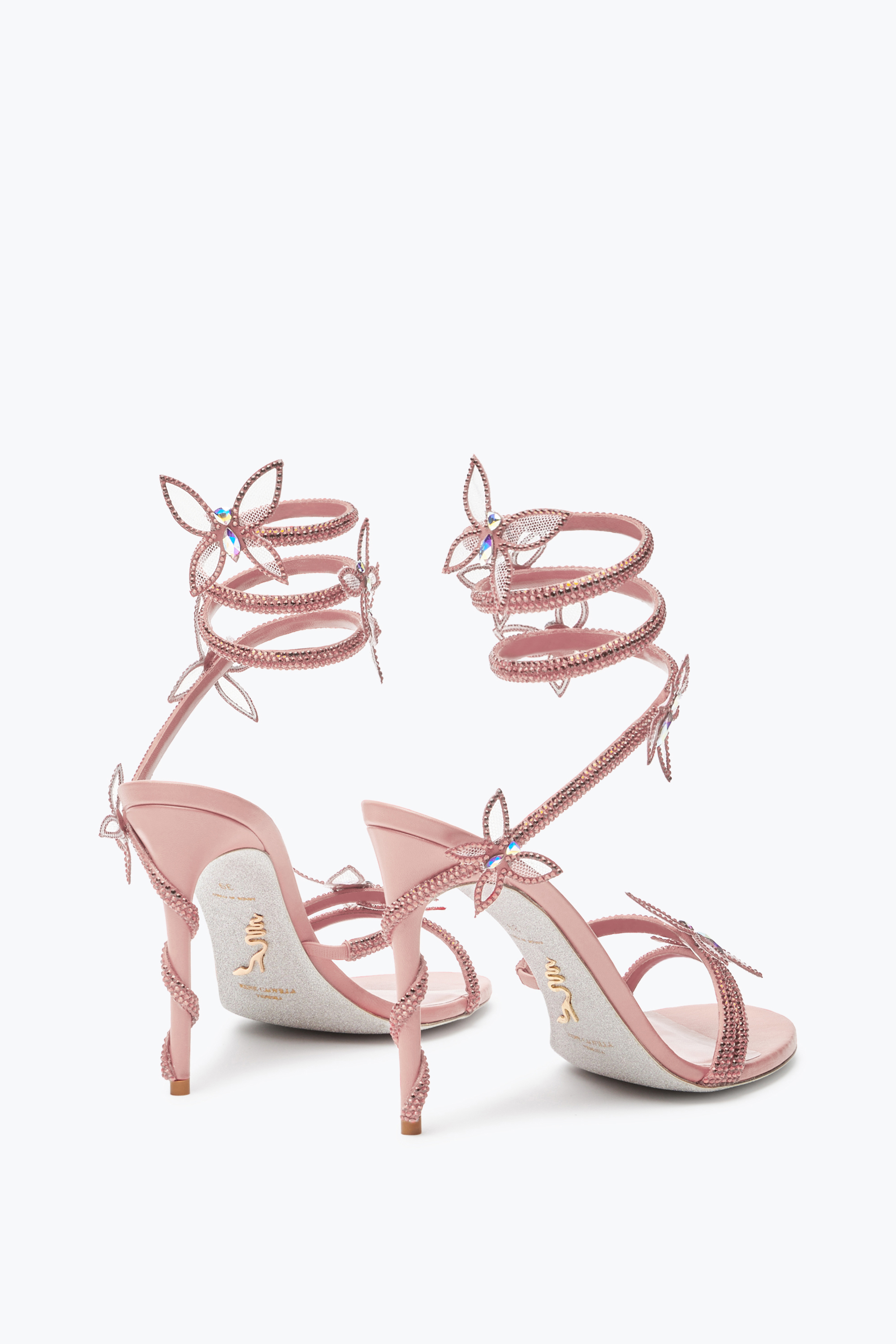 René Caovilla Margot Pink Powder Butterfly Sandal 105