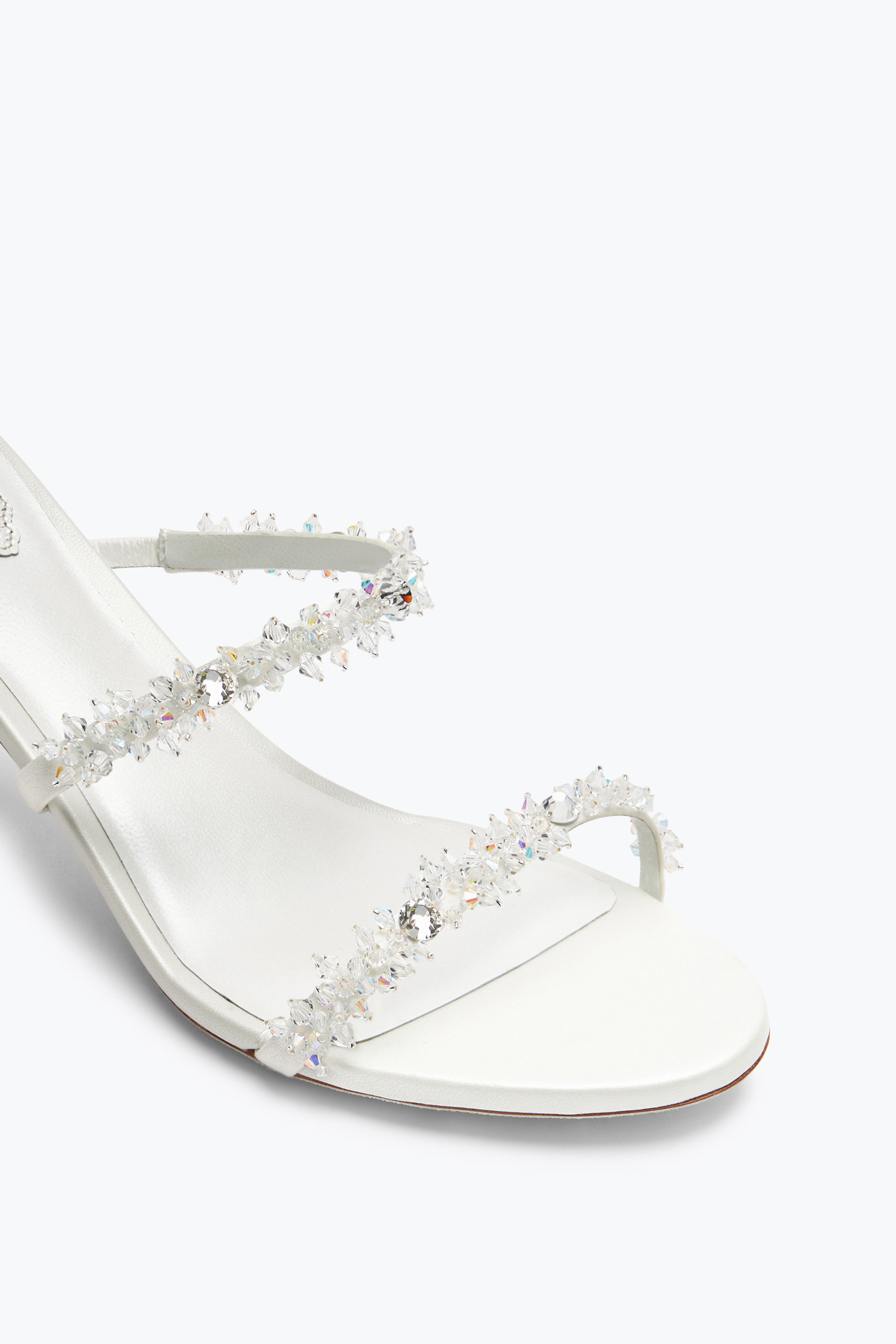 René Caovilla Cinderella White Sandal With Serpent 60