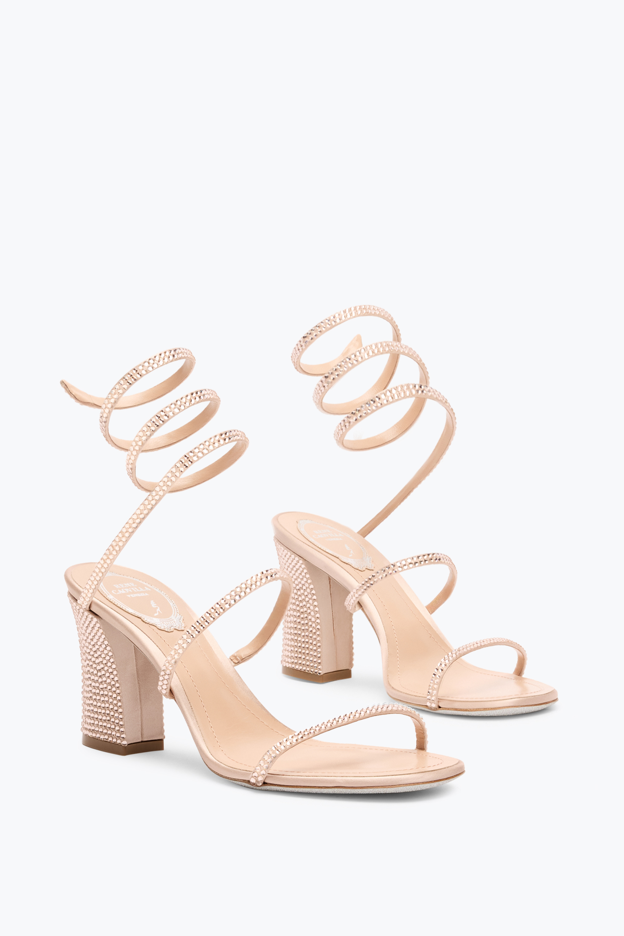 René Caovilla Cleo Nude Sandal With Soul Heel 80