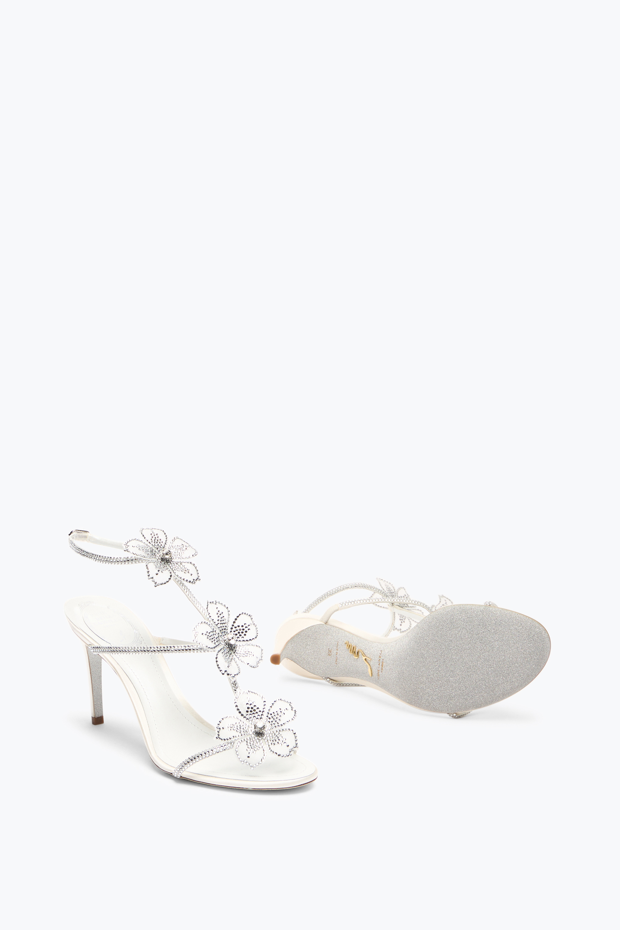 René Caovilla Peach Flower Ivory Sandal 80