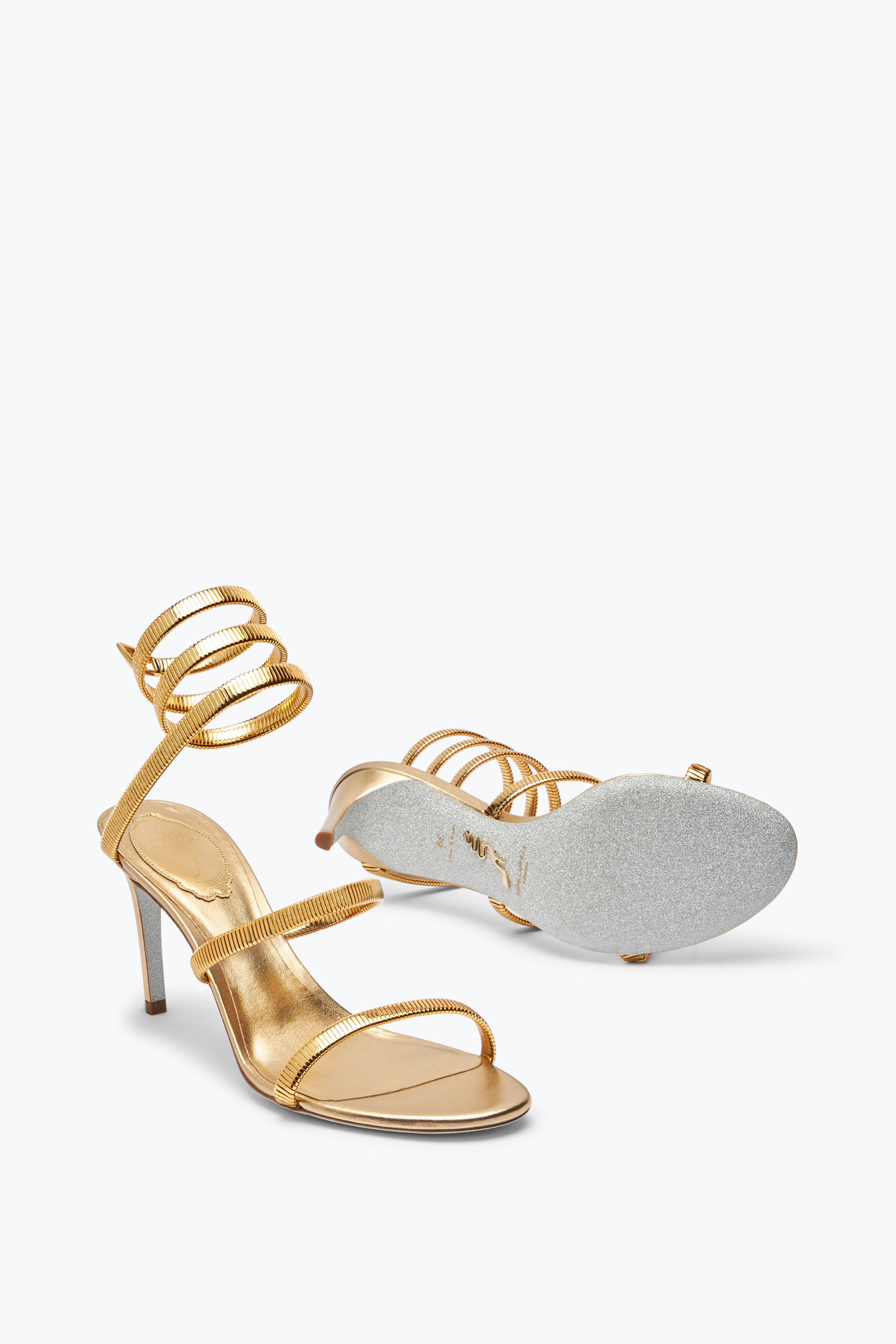 René Caovilla Juniper 80mm Metallic-leather Sandals