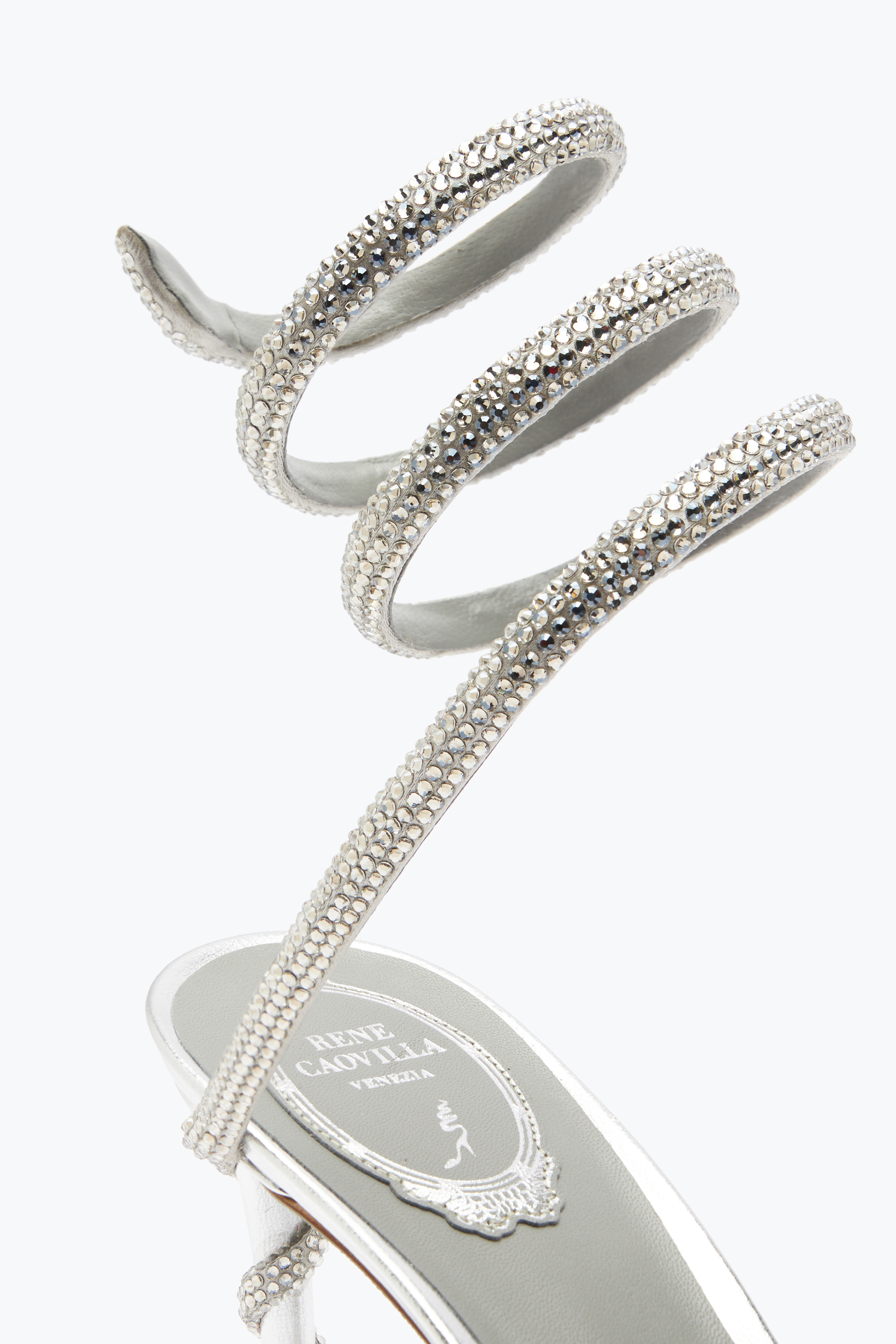René Caovilla Margot Silver Pump 80