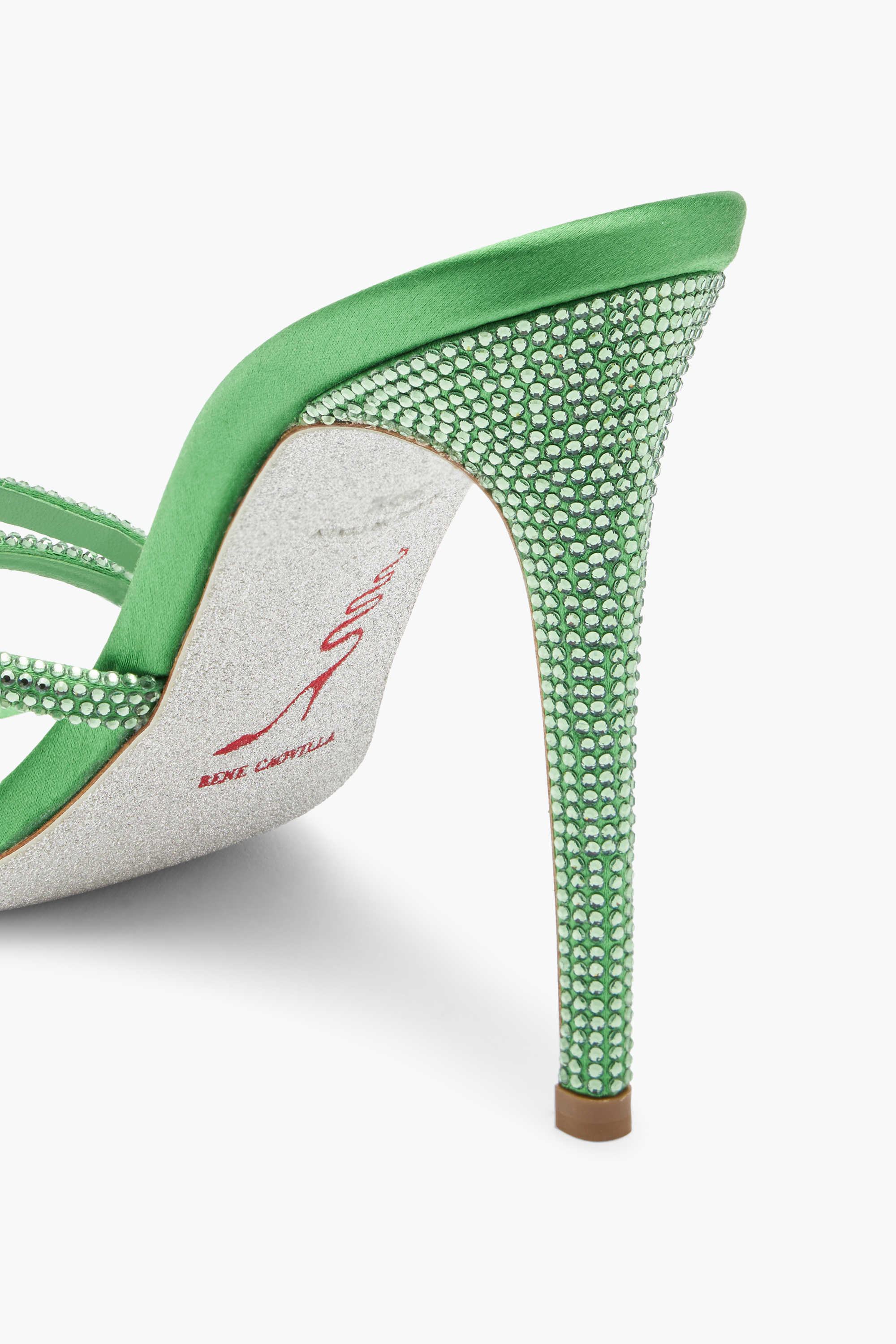 René Caovilla Irina Crystal Green Mule 105