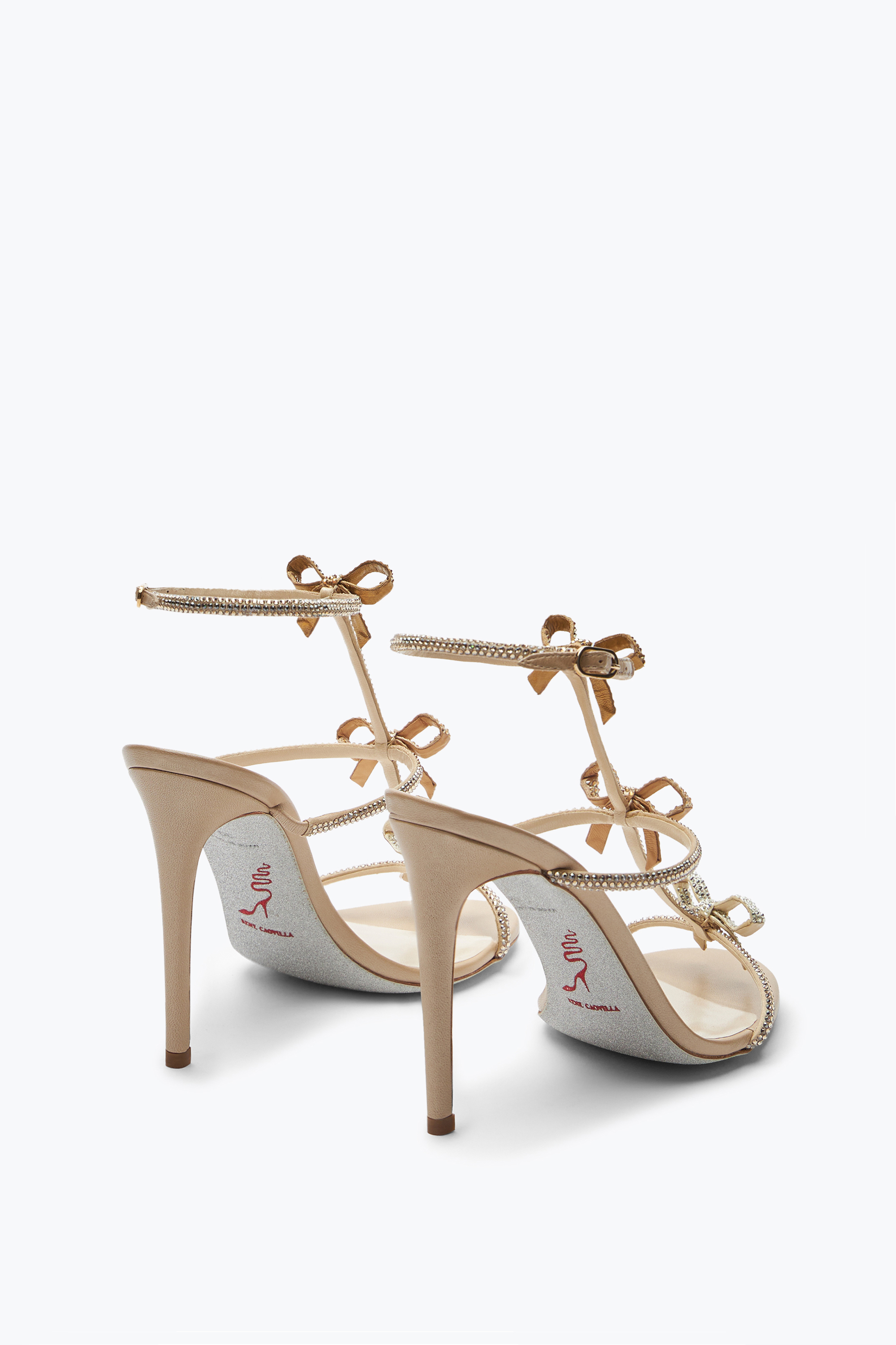 René Caovilla Caterina Honey Sandal With Crystals 105
