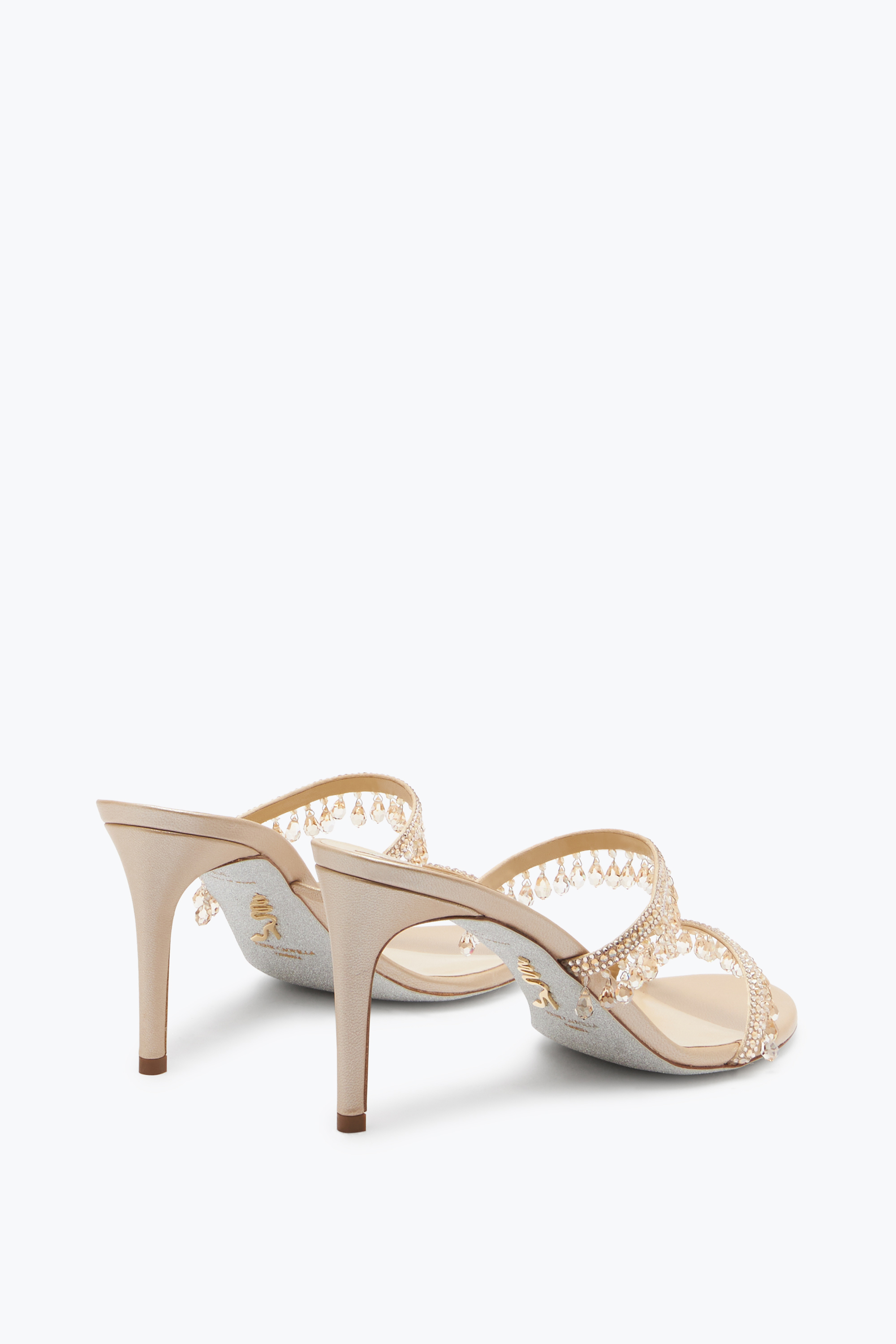 René Caovilla Satin Strass Chandelier Dual-band Sandals