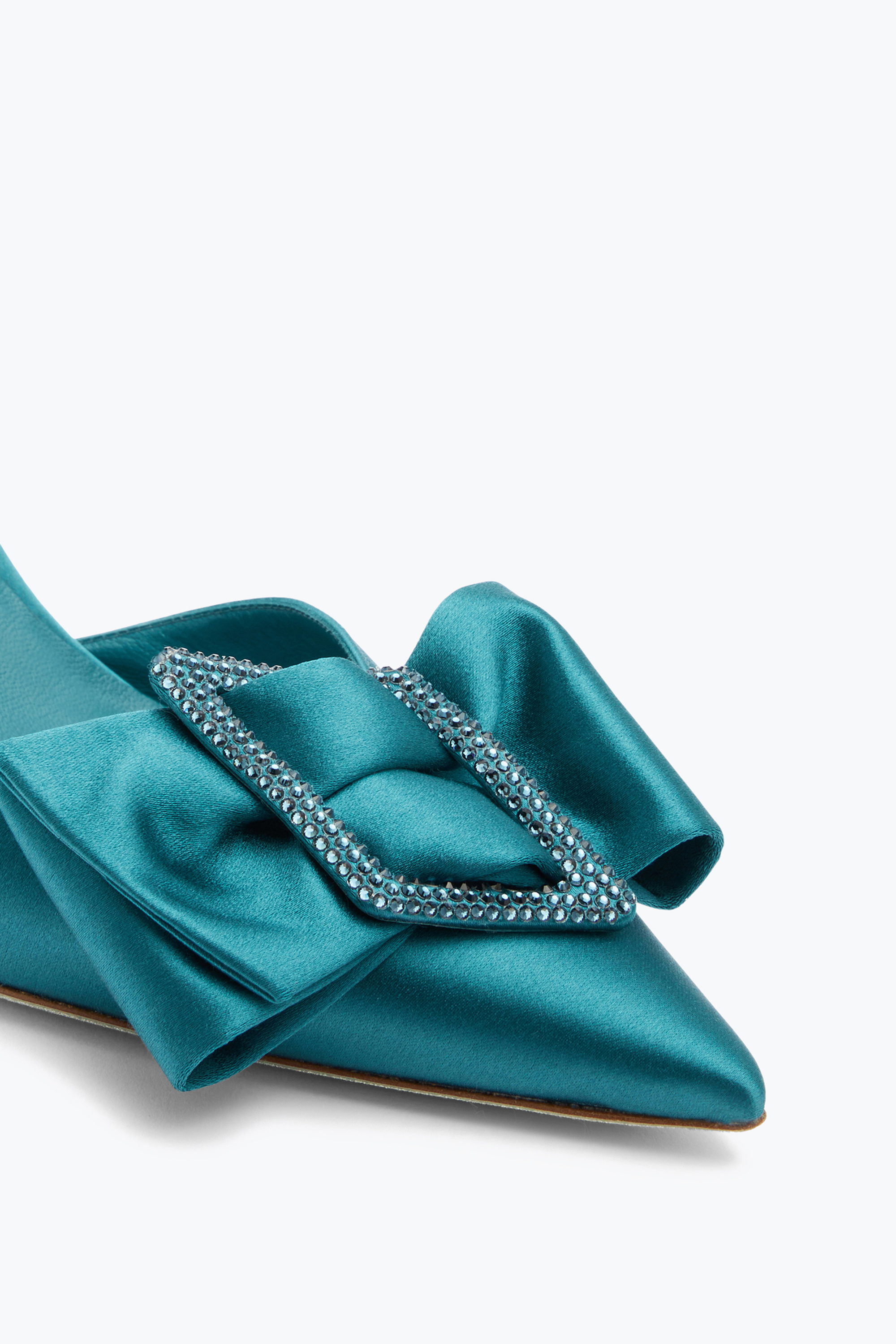 René Caovilla Sara Teal And Rhinestone Slingback 80