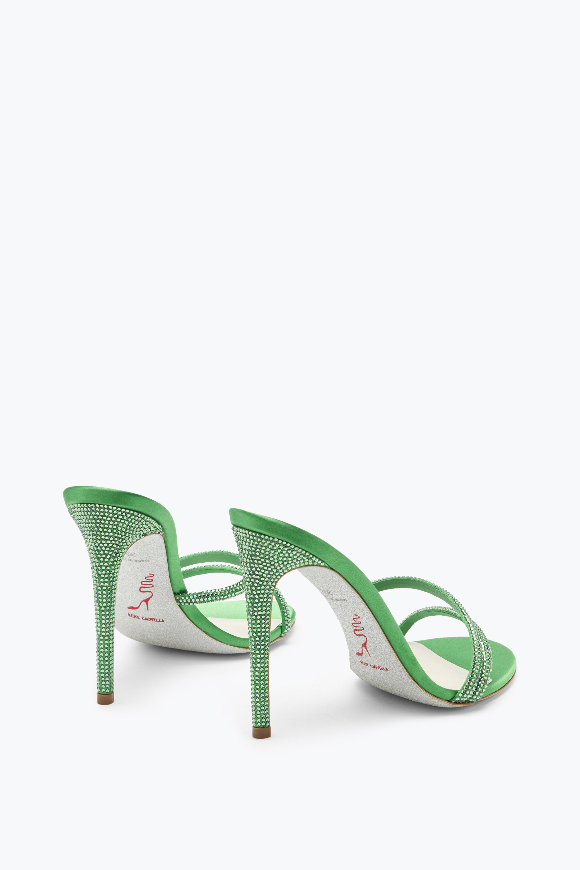 René Caovilla Irina Crystal Green Mule 105