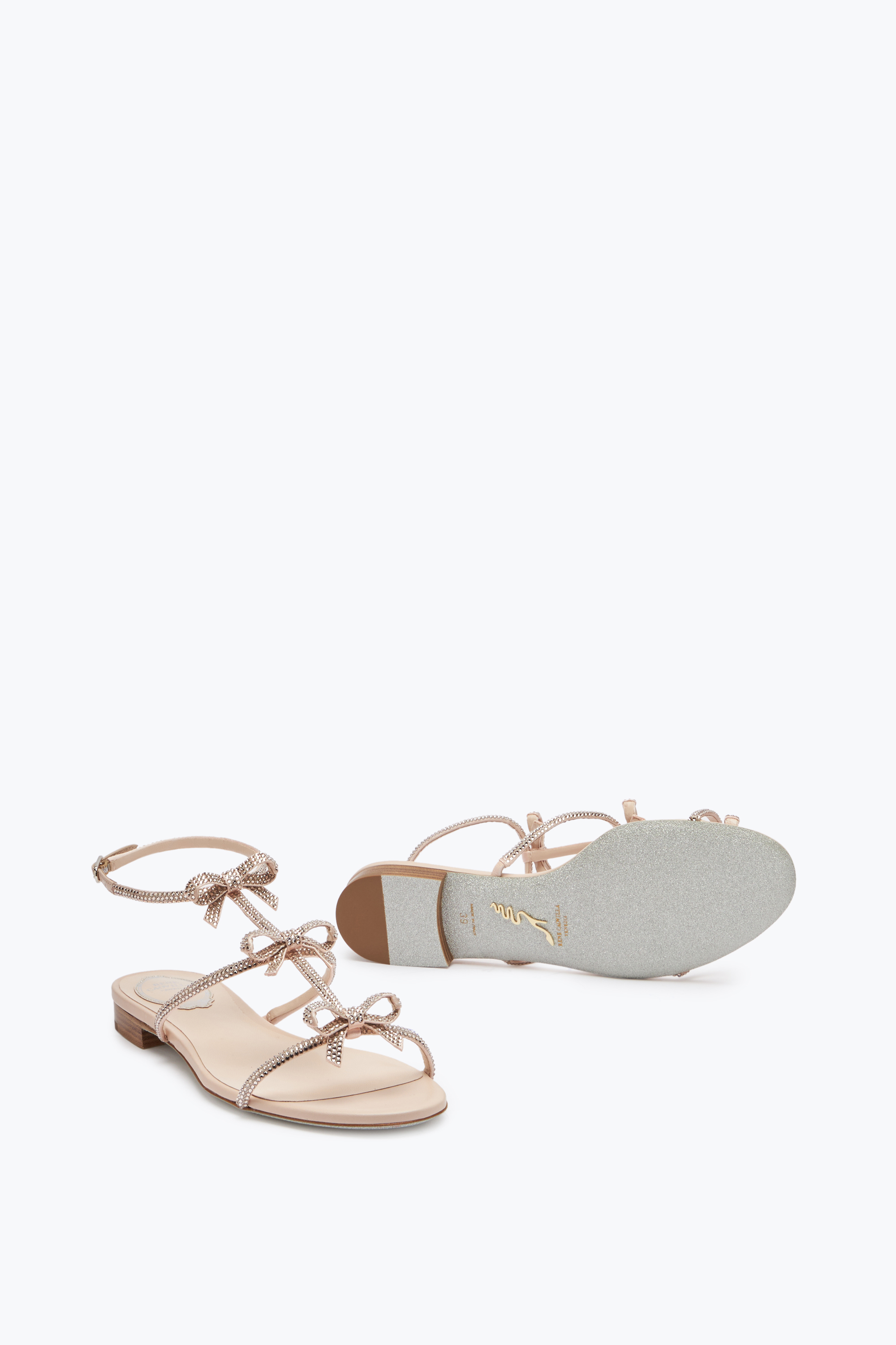 René Caovilla Caterina Nude Flat Sandal 10