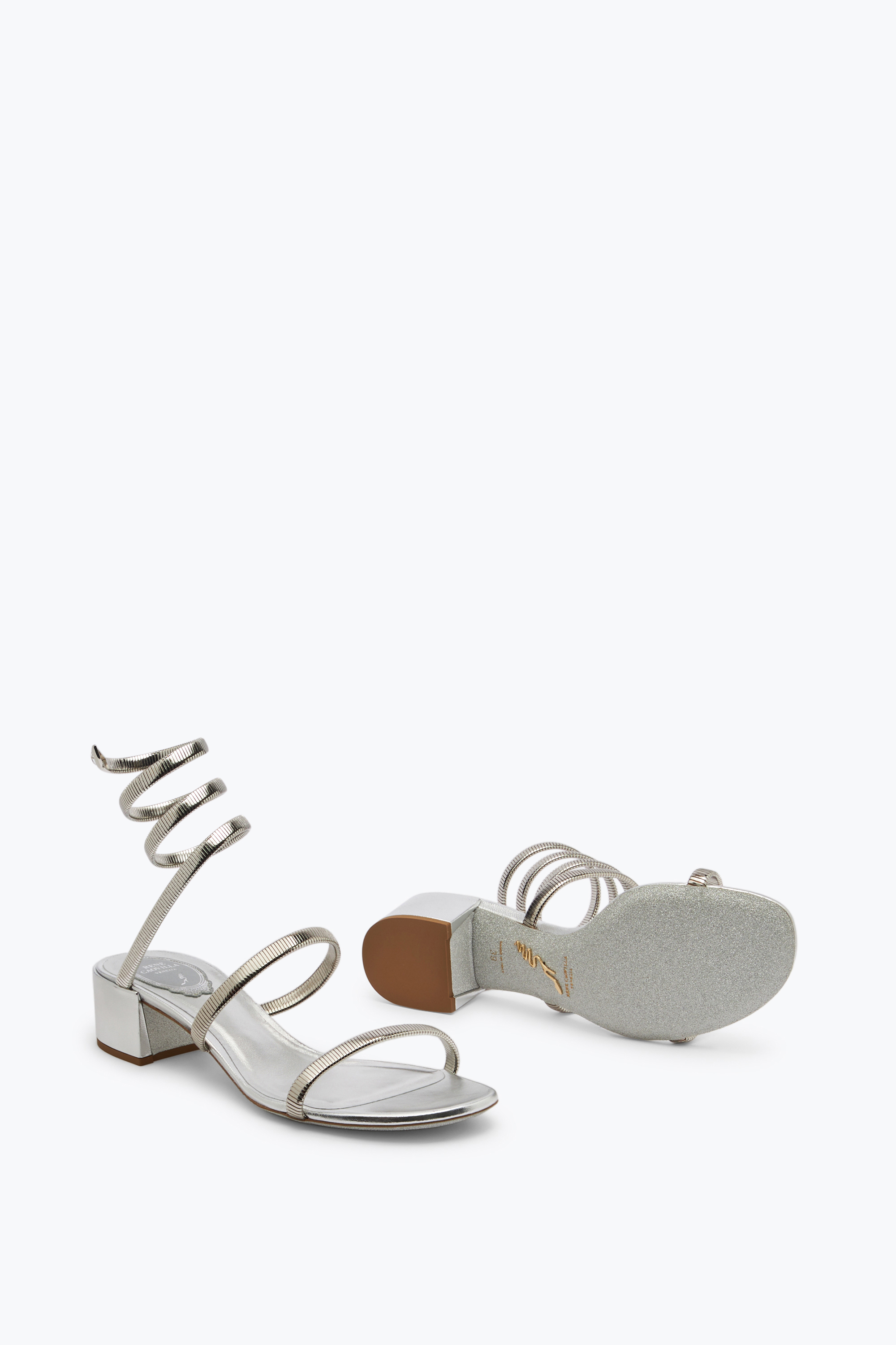 René Caovilla Juniper Silver Sandal 40