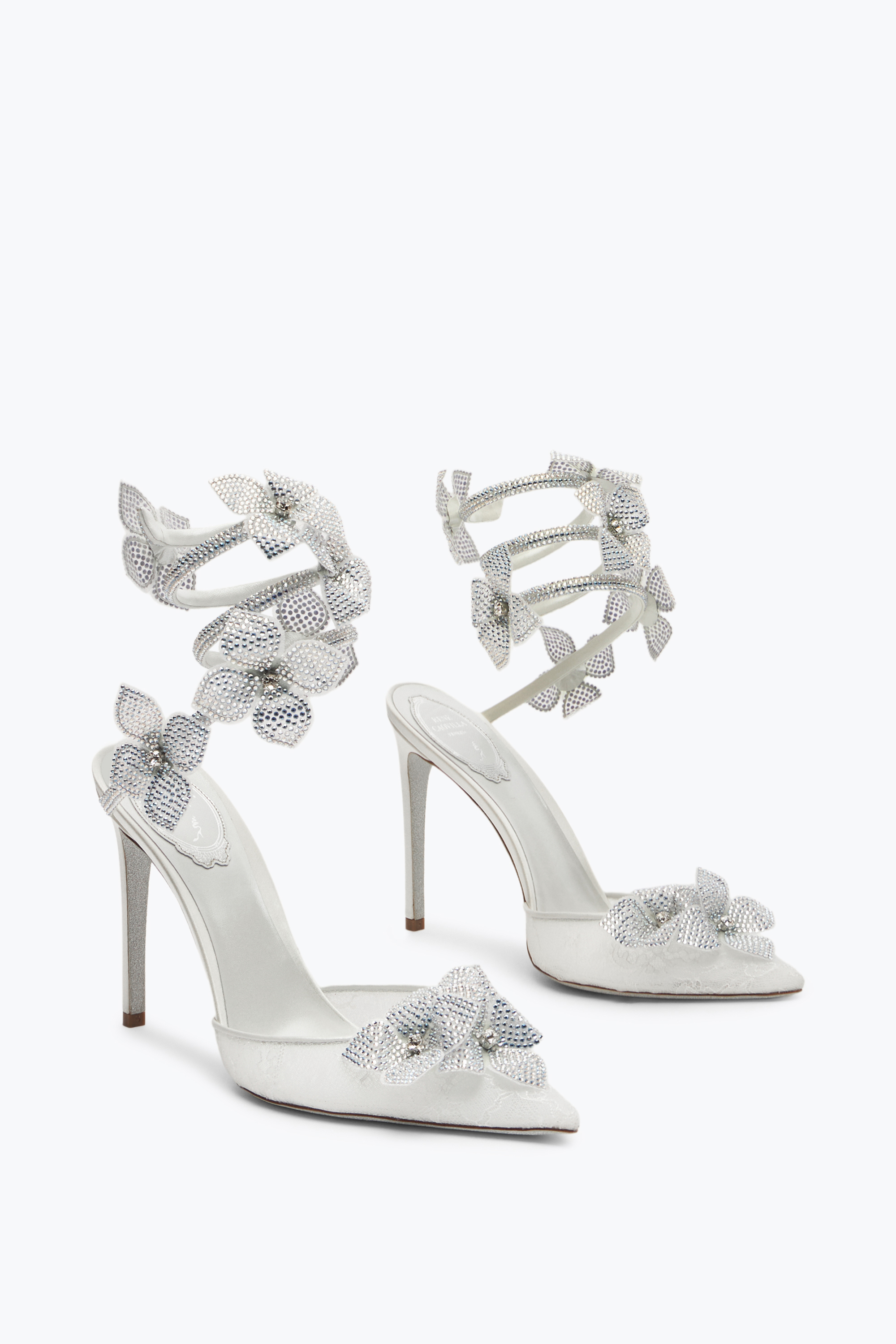 René Caovilla Floriane White Pump 105