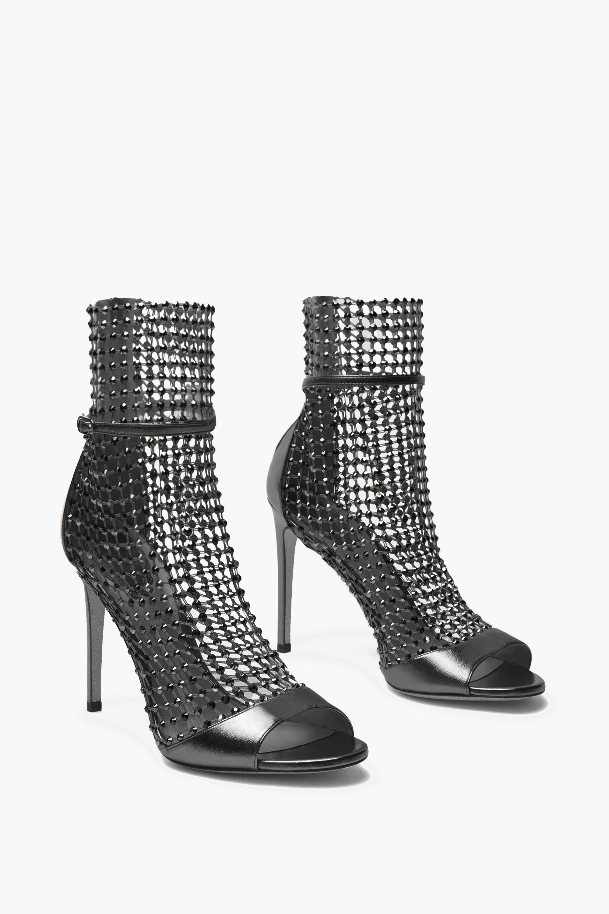 René Caovilla Galaxia Metallic Anthracite Sandal 105