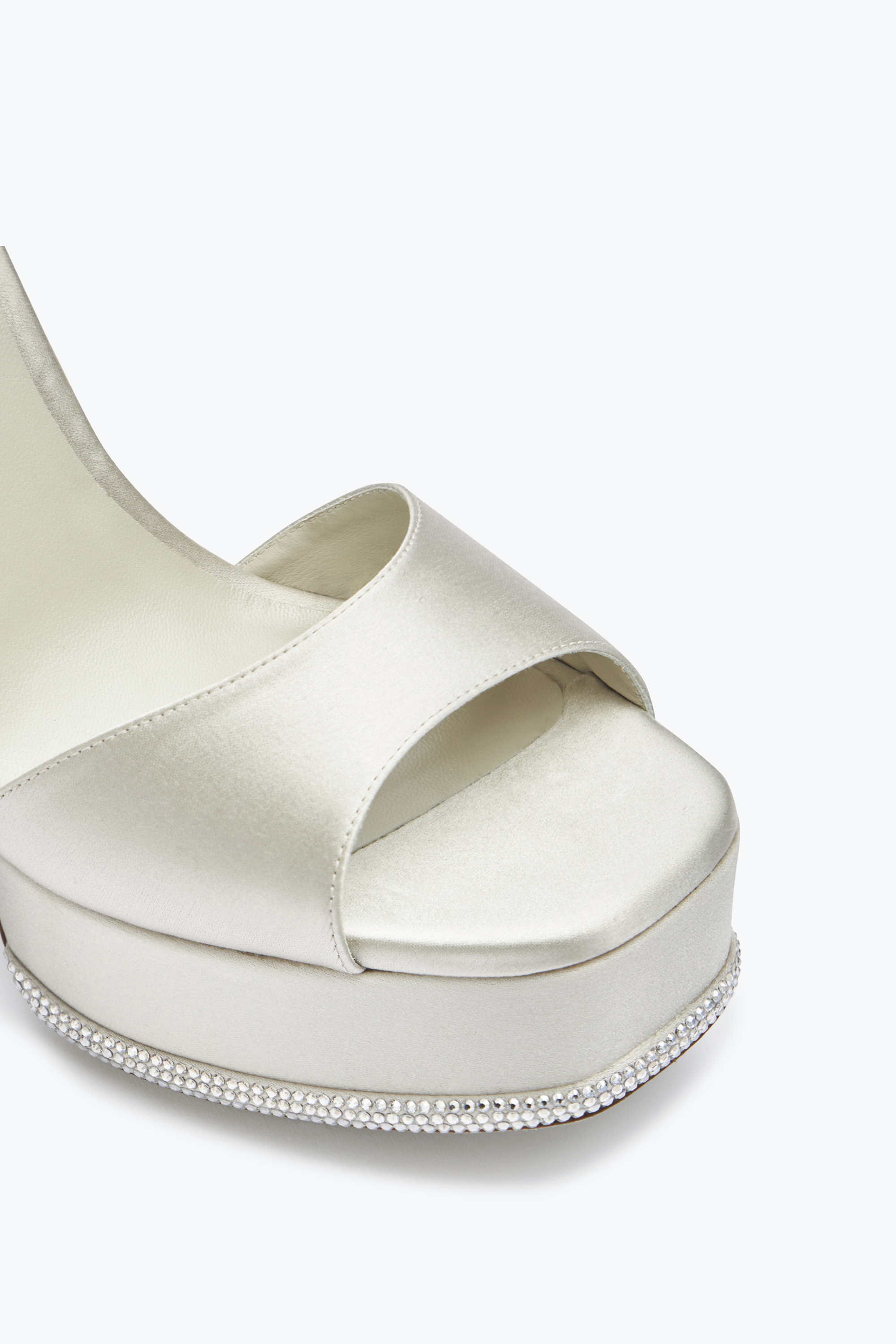 René Caovilla Anastasia Crystal Gray Platform Sandal 130