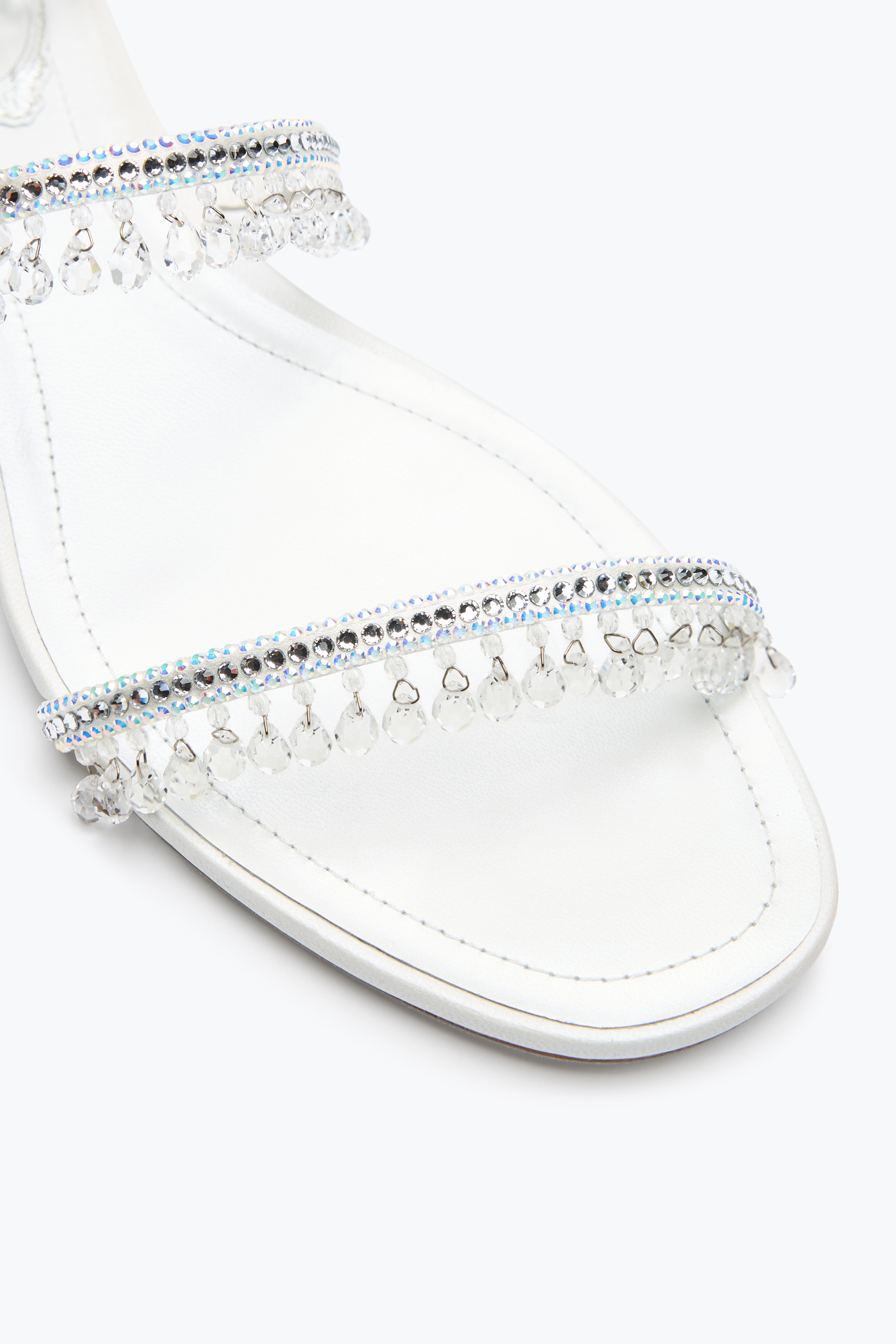René Caovilla Chandelier Ivory Flat Sandal 10