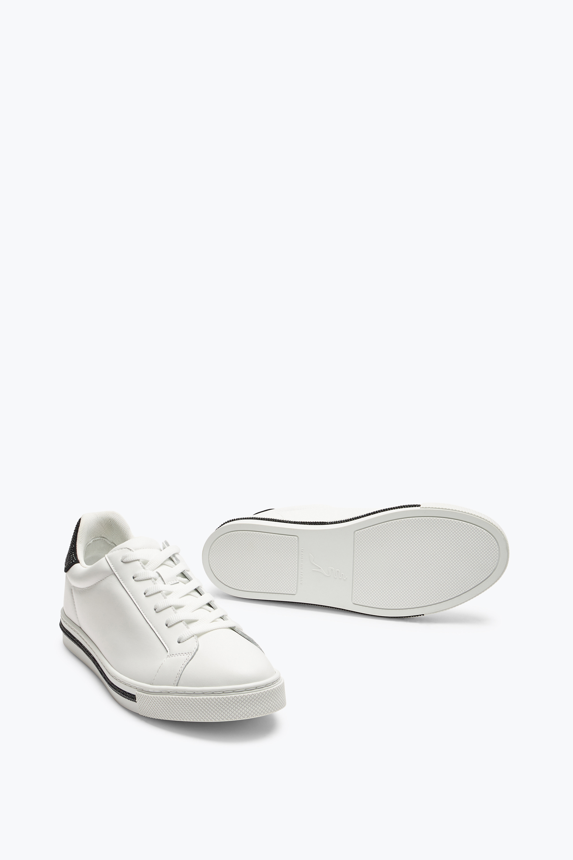 René Caovilla Xtra White-black Sneaker With Crystals 15