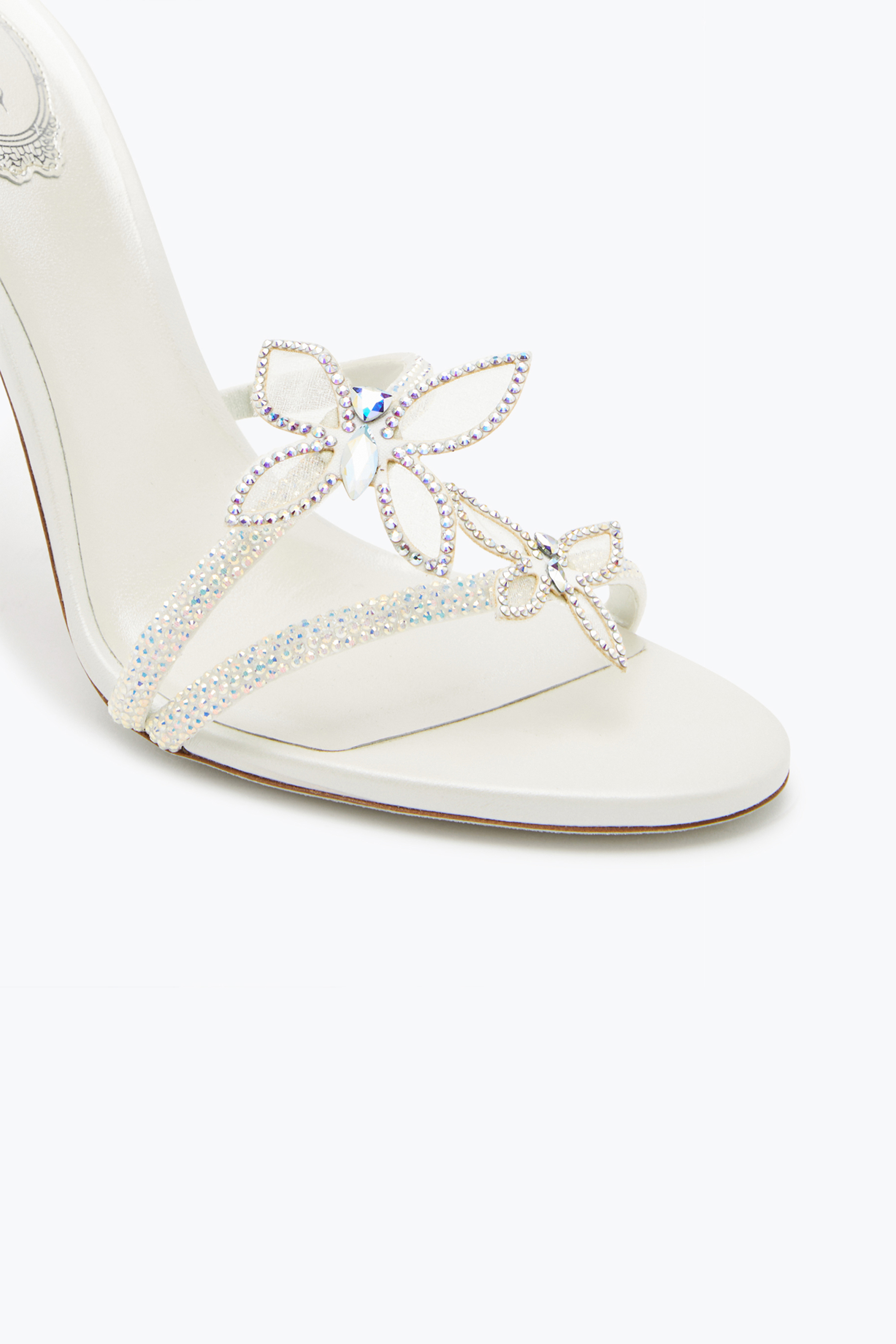 René Caovilla Margot Crystal White Sandal 105
