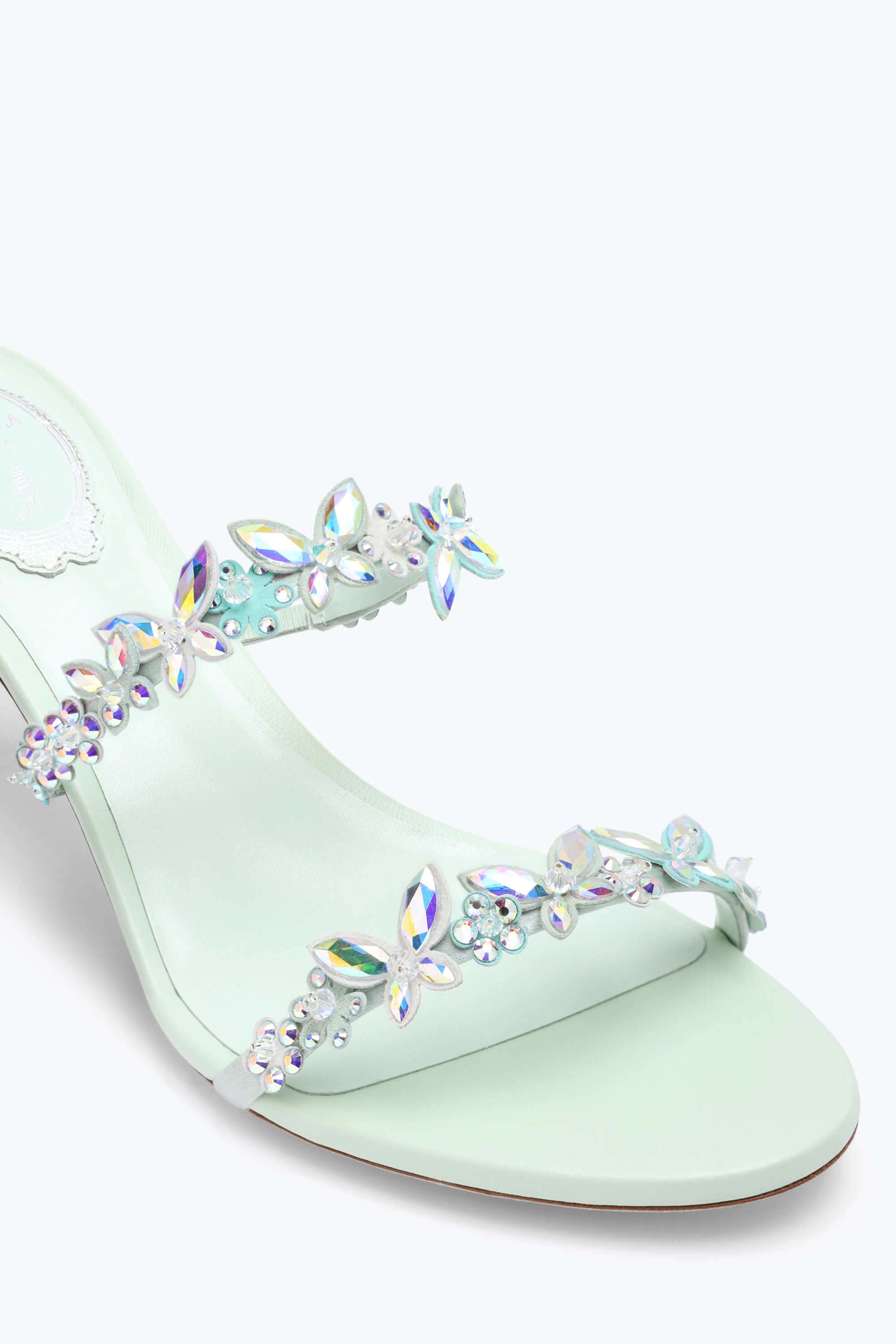 René Caovilla Eden Green Mint Slider Sandal 60