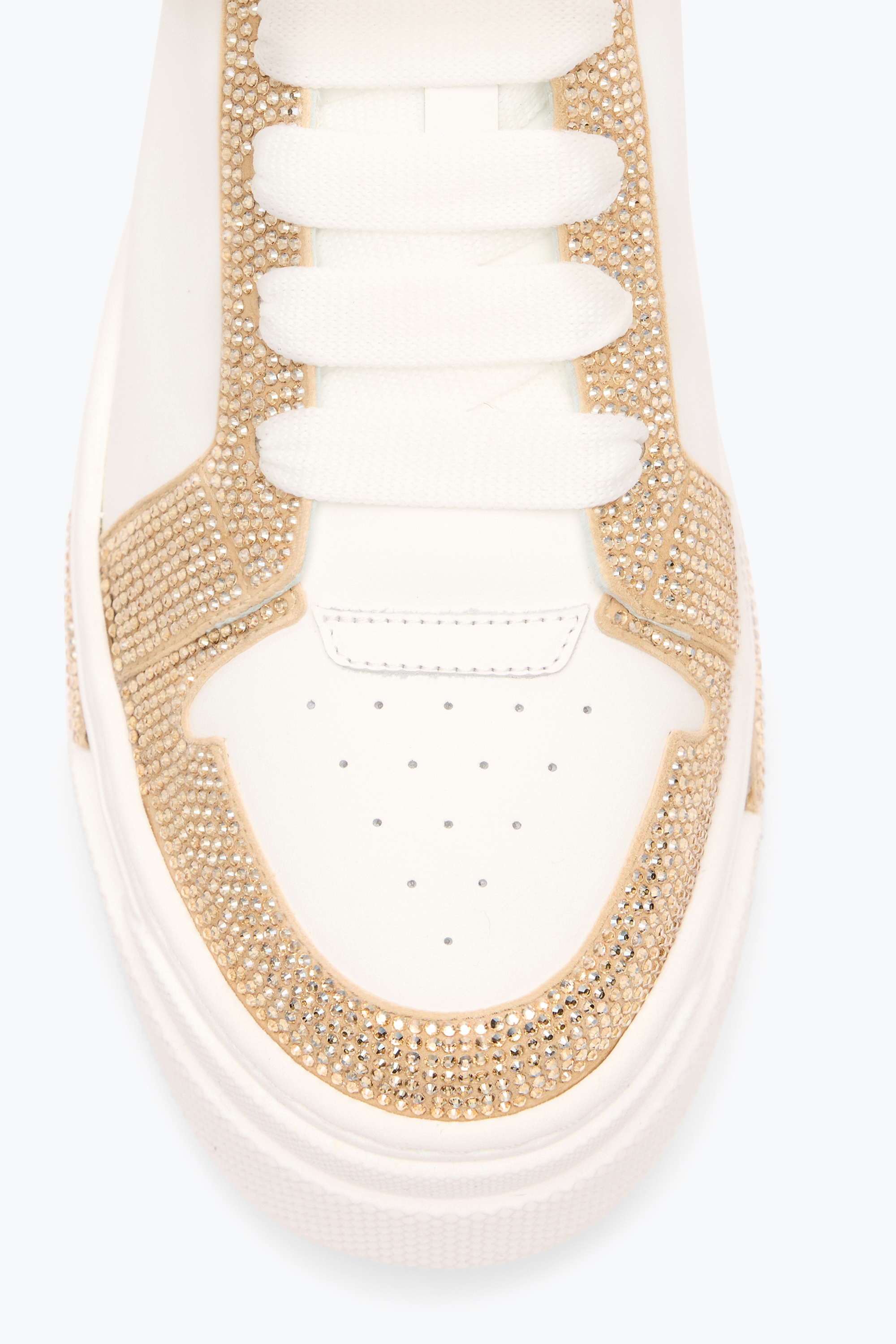 René Caovilla Xtra White-gold Sneaker With Crystals 50