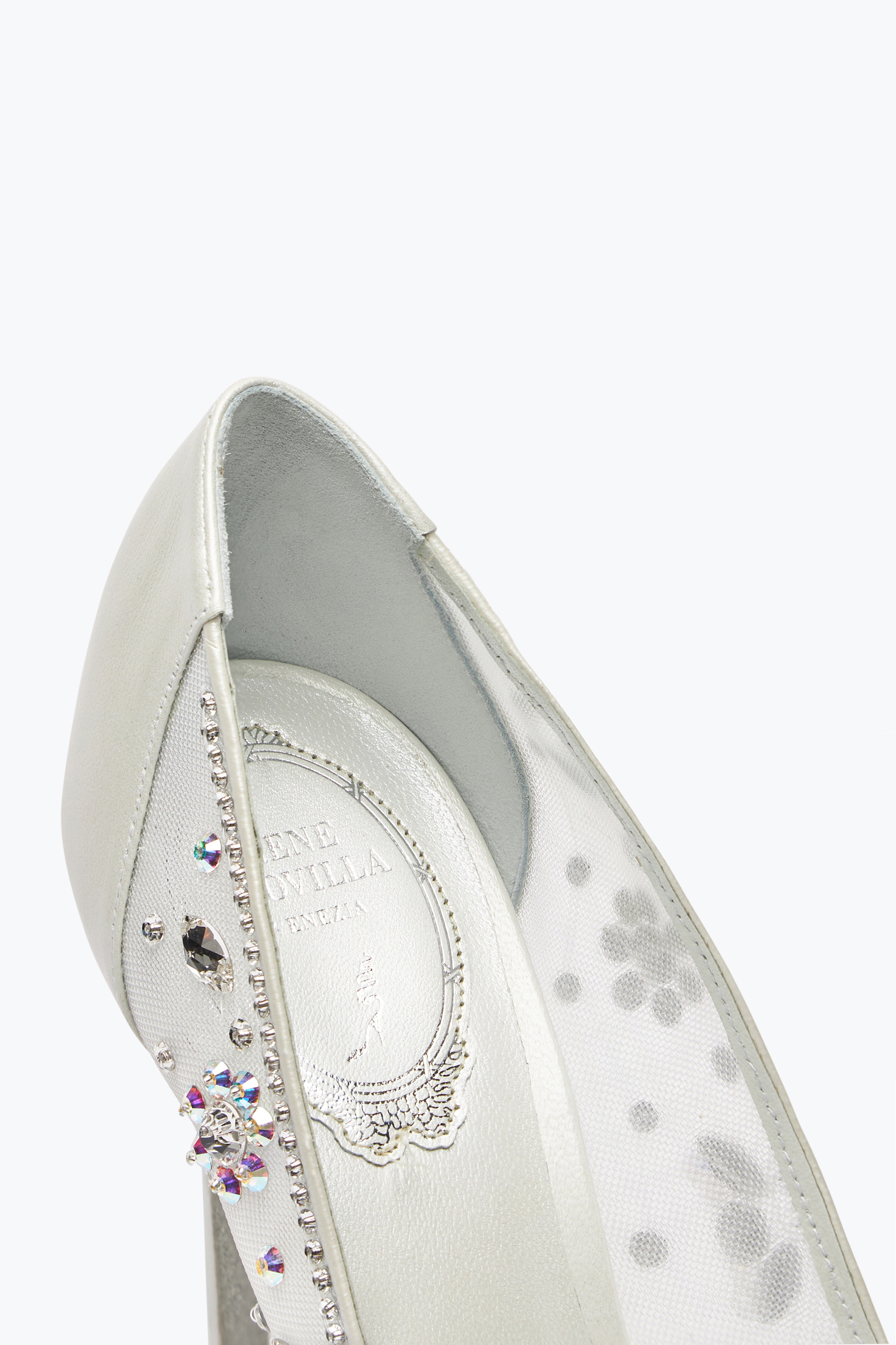 René Caovilla Cinderella White Pump 105