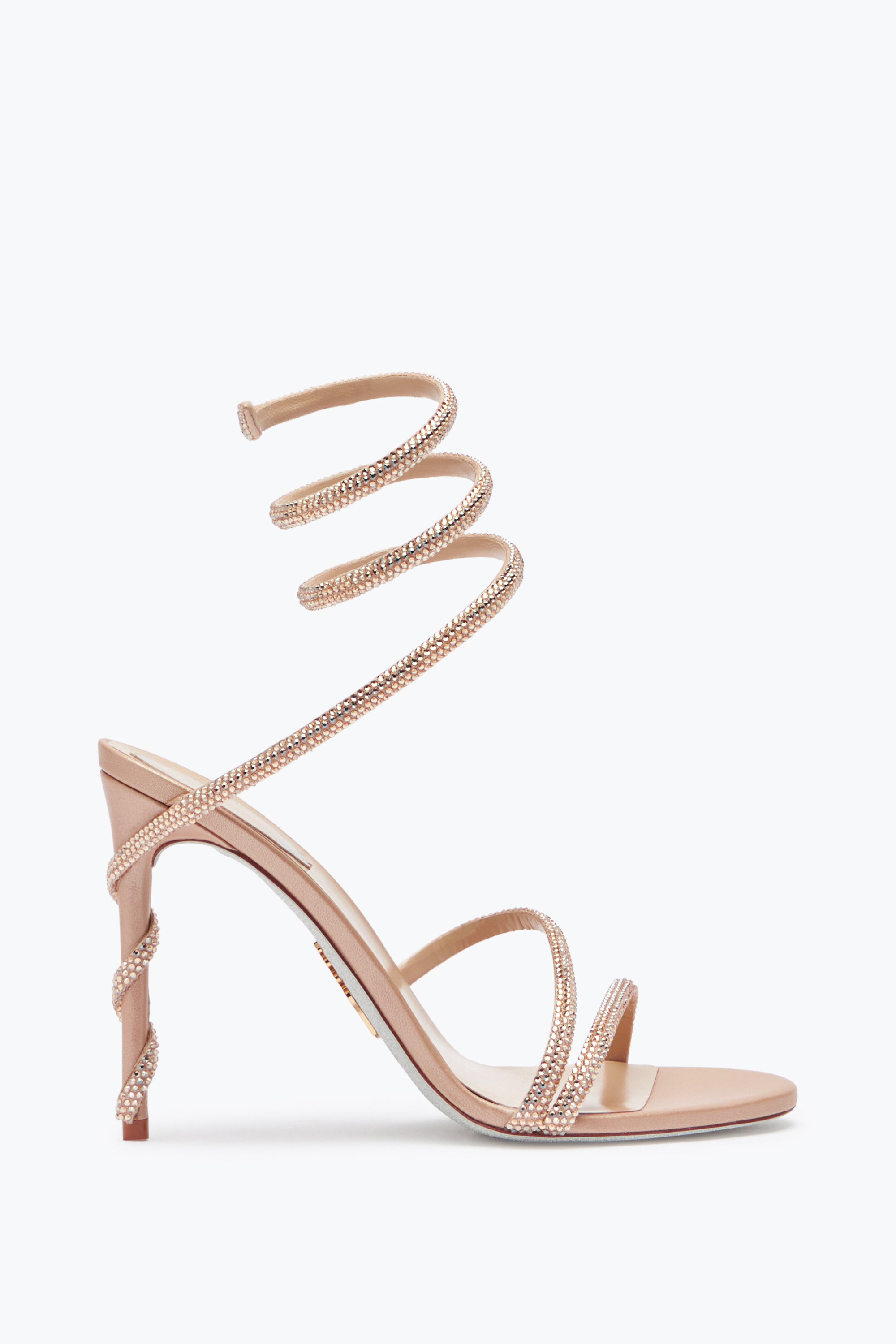 René Caovilla Margot Crystal Blush Sandal 105