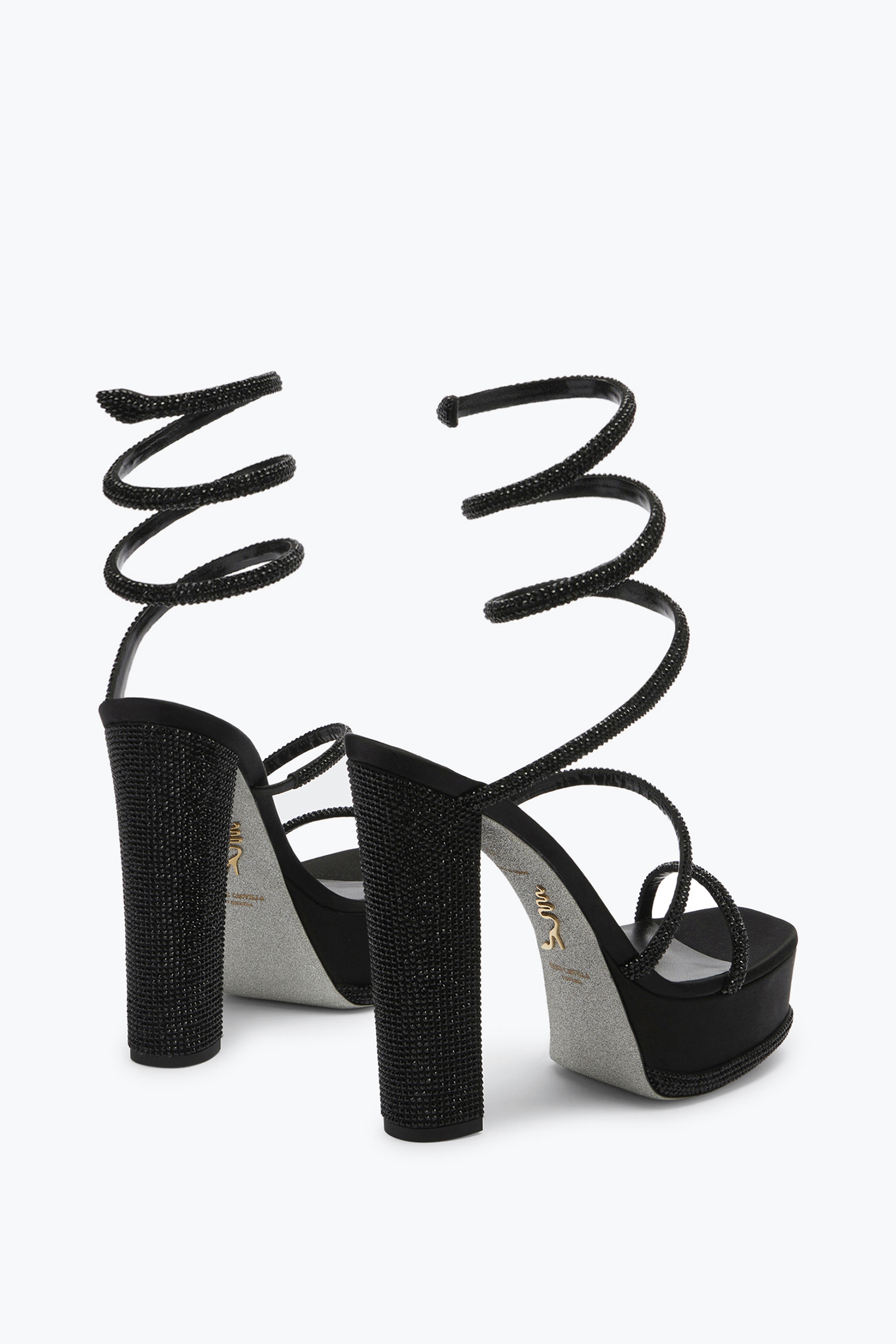 Shop René Caovilla Cleo Crystal Black Platform Sandal
