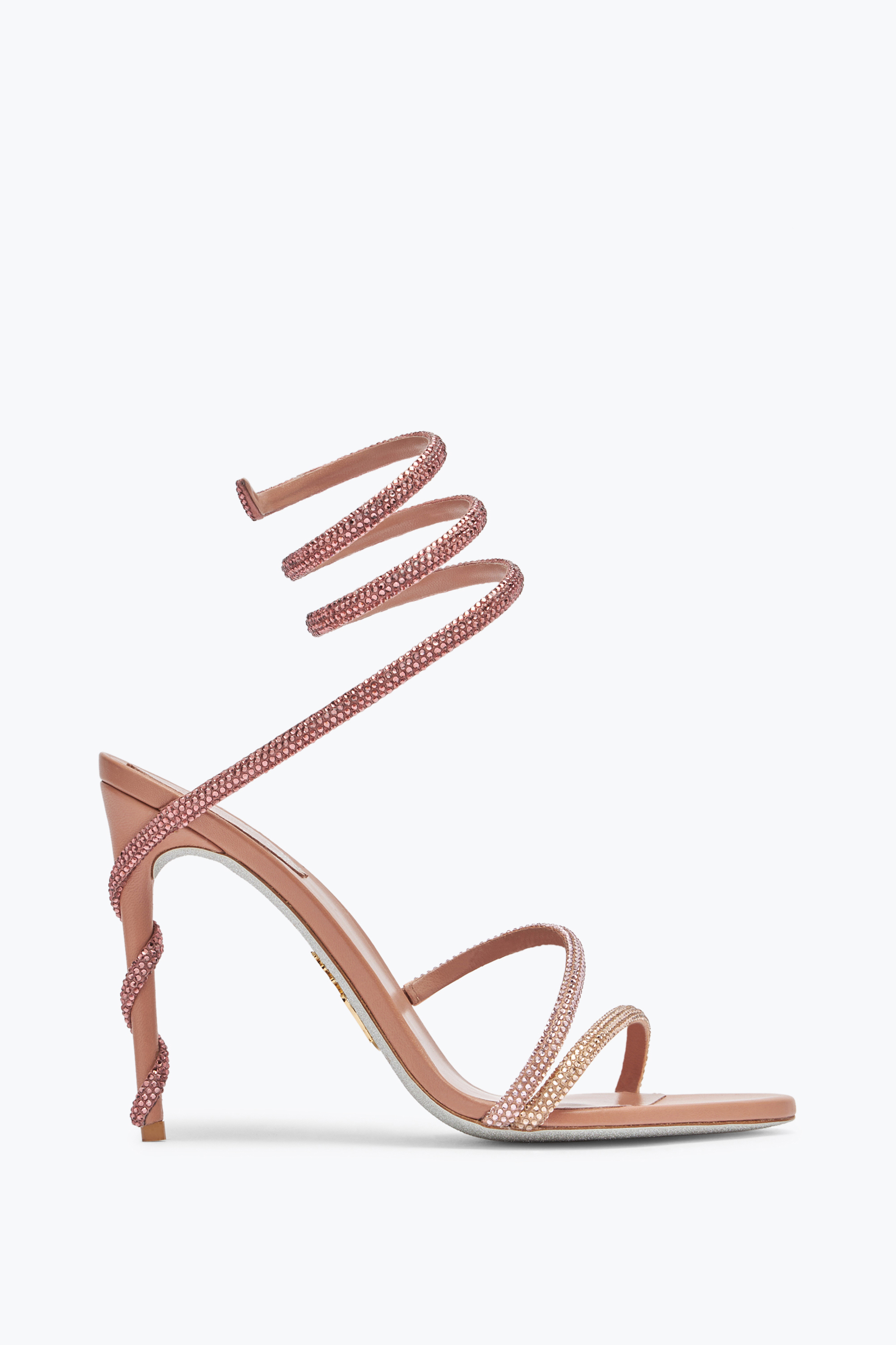 René Caovilla Margot Crystal Powder Pink Sandal 105