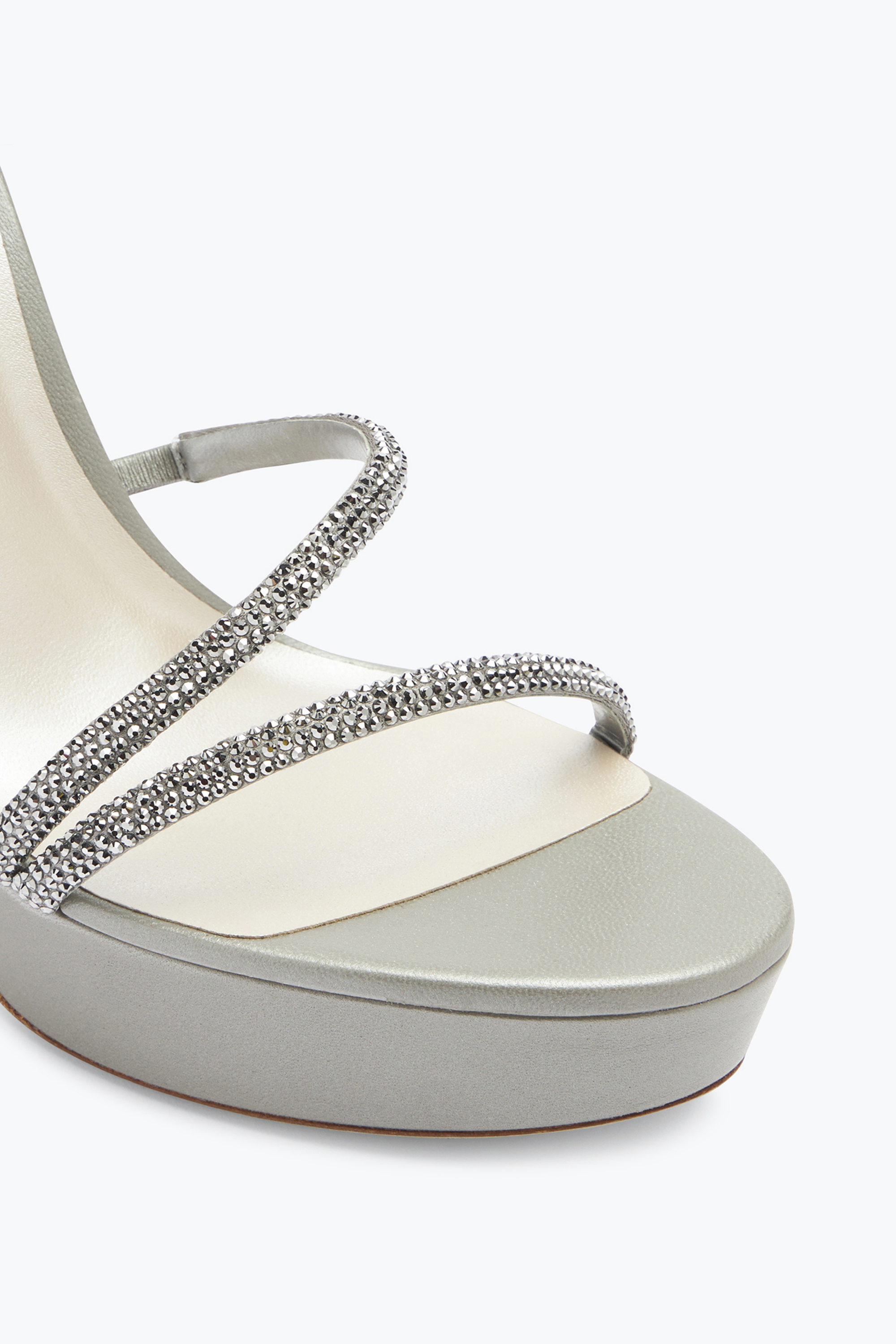 RENÉ CAOVILLA MARGOT CRYSTALS GRAY PLATFORM SANDAL 130