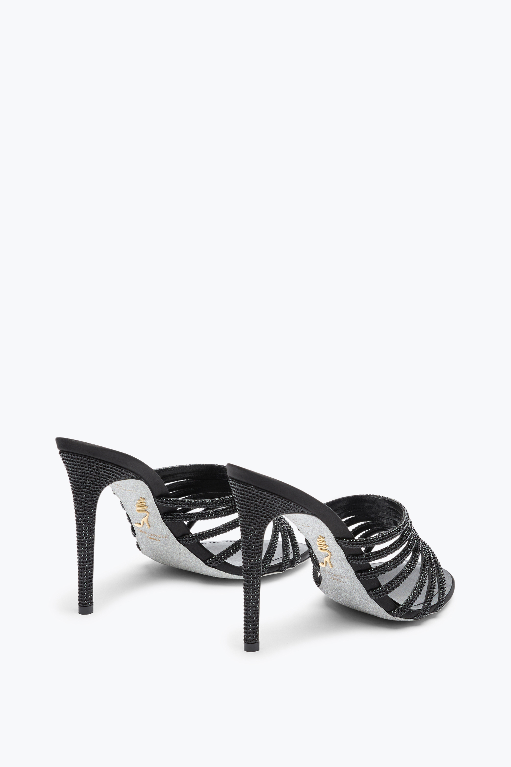 René Caovilla Full Trim Black Mule 105