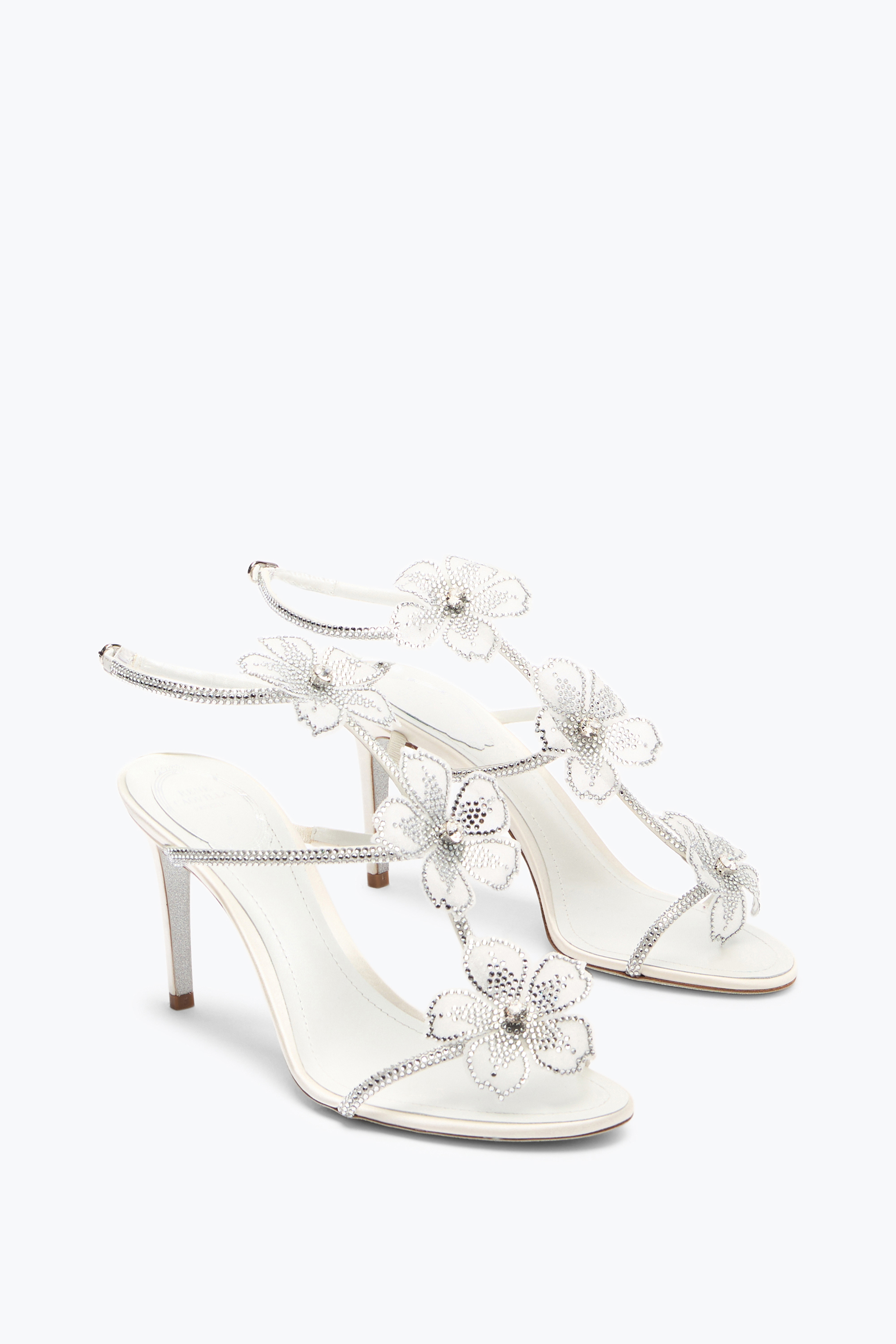 René Caovilla Peach Flower Ivory Sandal 80