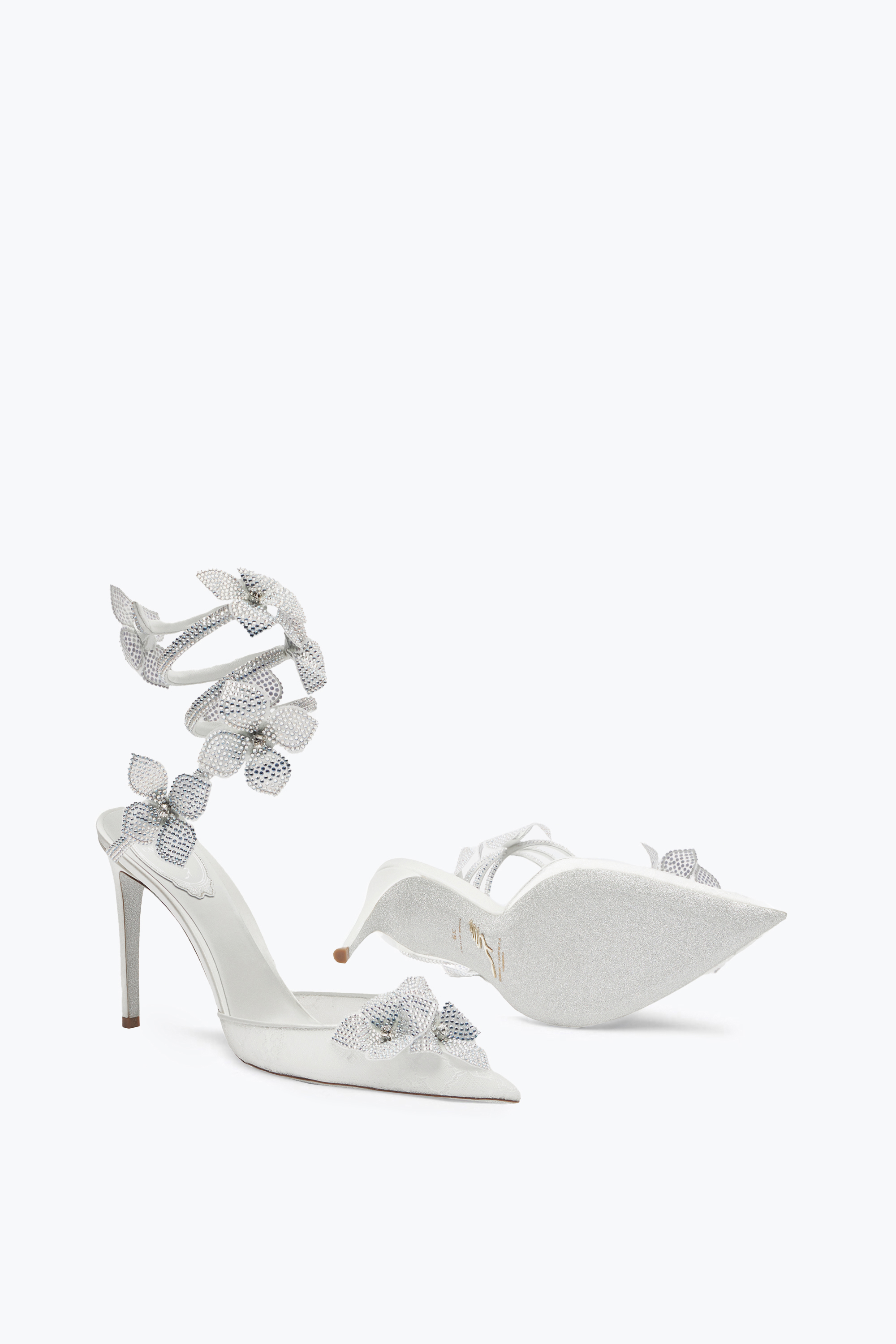 René Caovilla Floriane White Pump 105