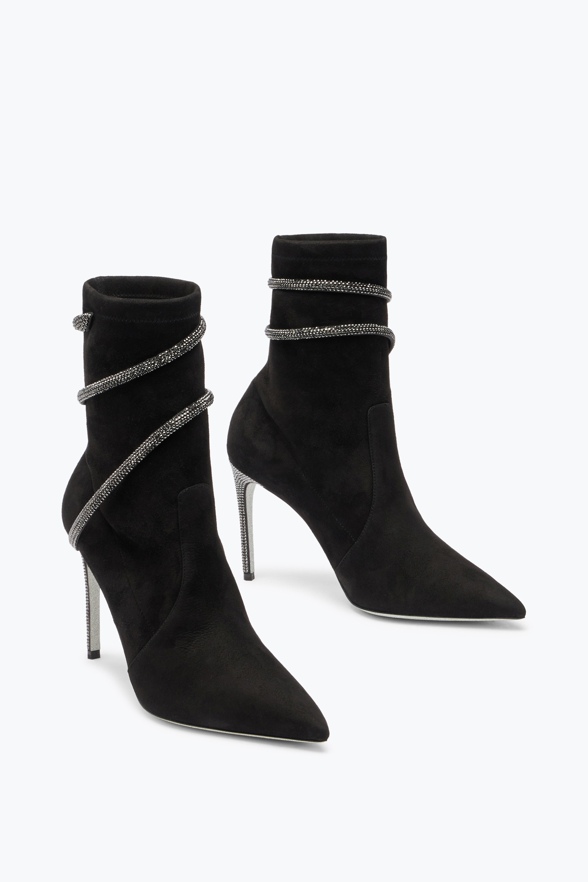 René Caovilla Cleo Crystals Black Bootie 100