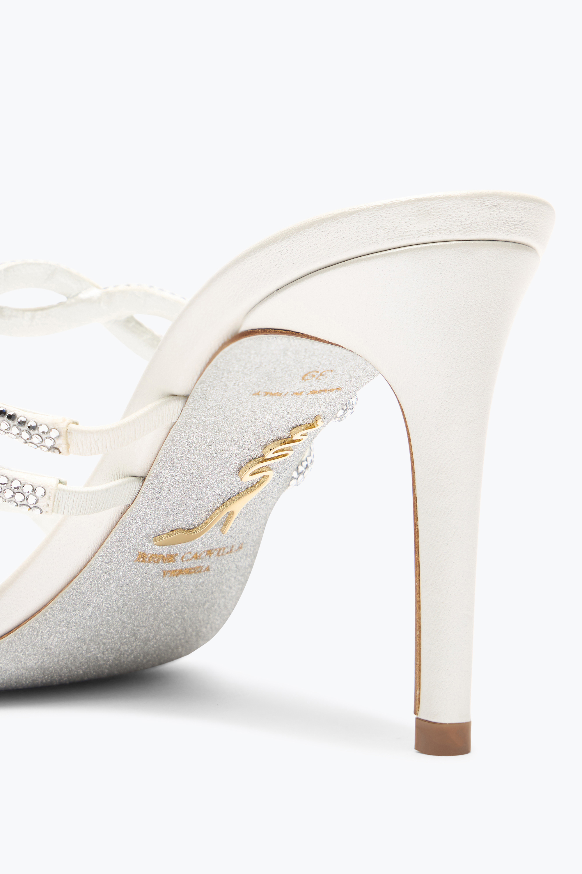 René Caovilla Braid Ivory Slider Sandal 80