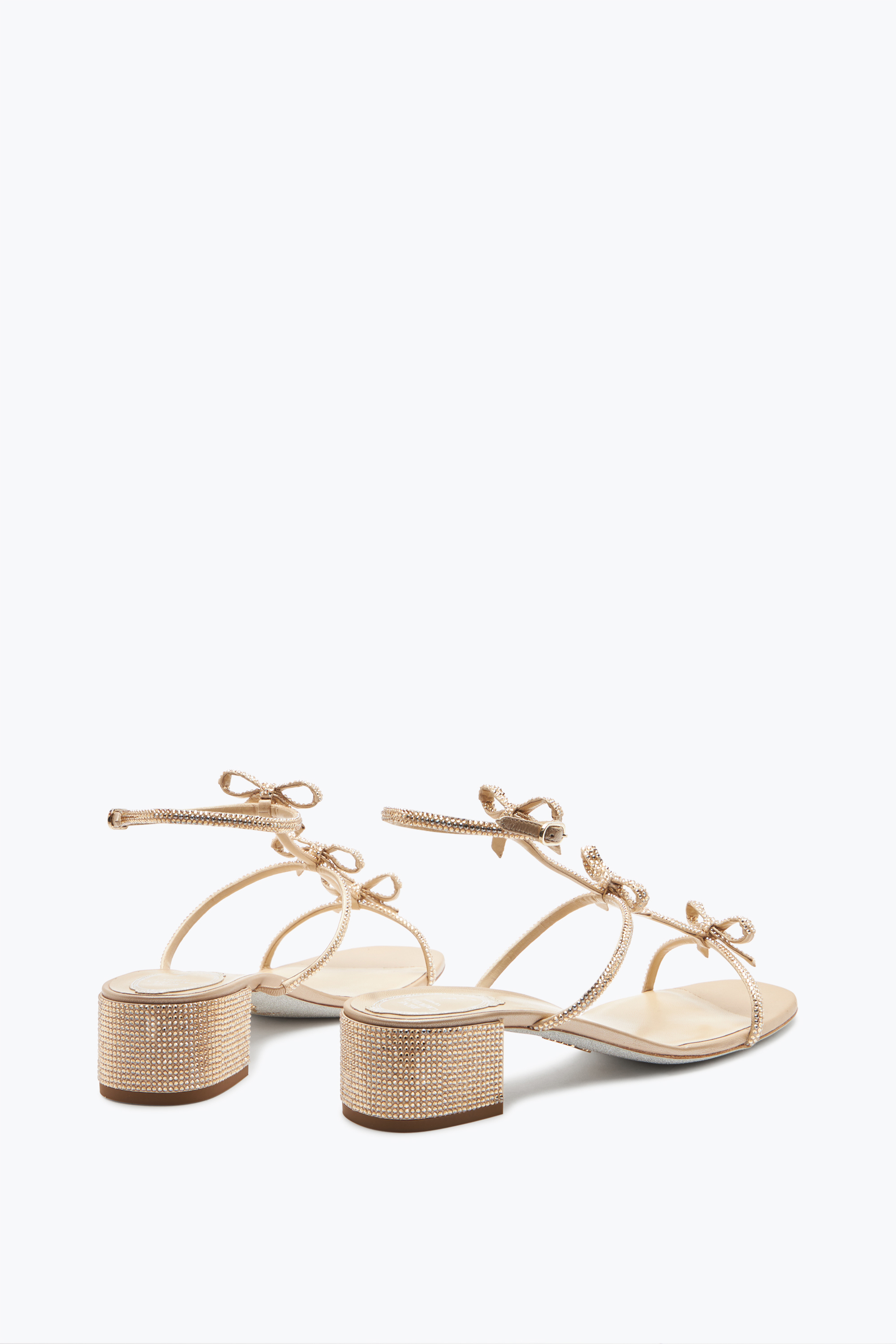 René Caovilla Caterina Crystal Beige Sandal 35